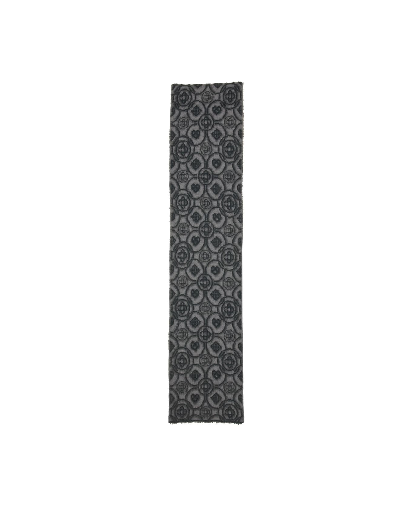 Casablanca Monogram "fluffy" Scarf - GREY