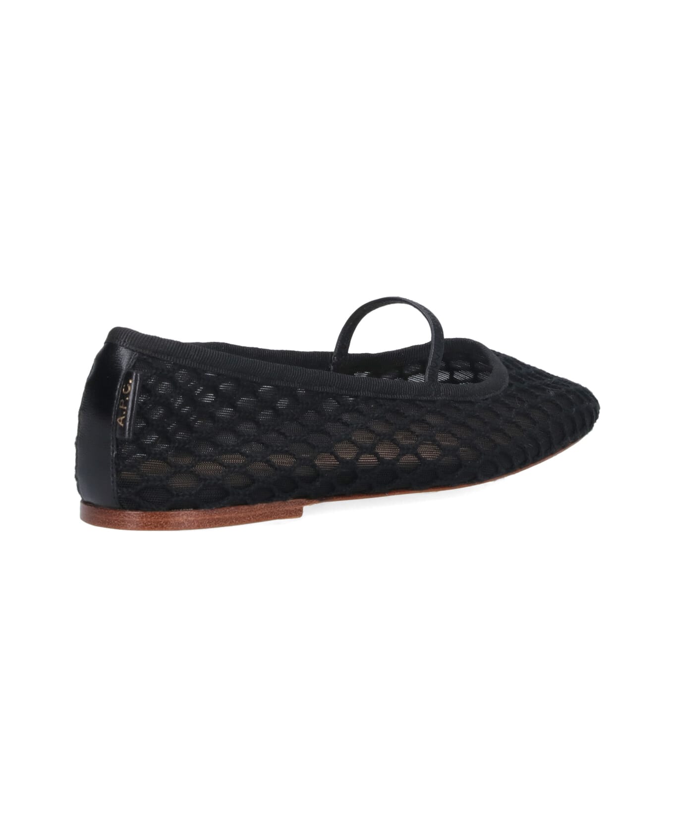 A.P.C. "swan" Mesh Ballet Flats - Black  