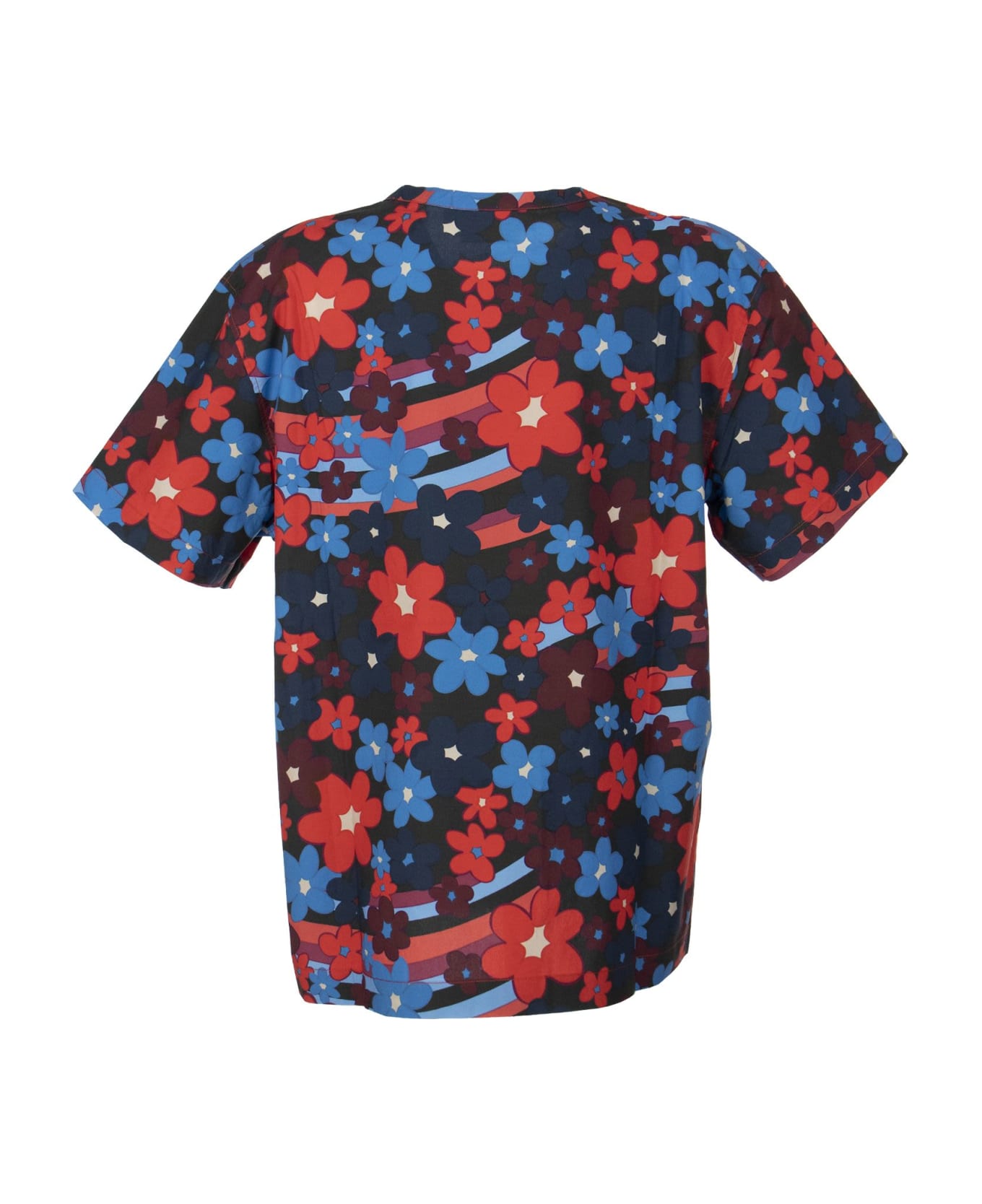 Marni Rainbow Flower Printed Cotton Shirt - Multicolor