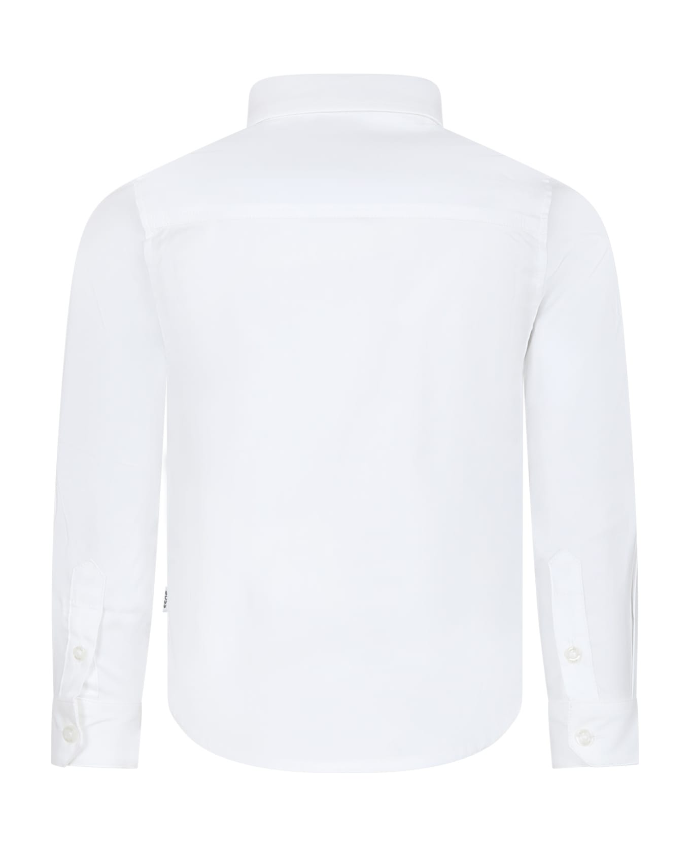 Hugo Boss White Shirt For Boy With Logo - White シャツ