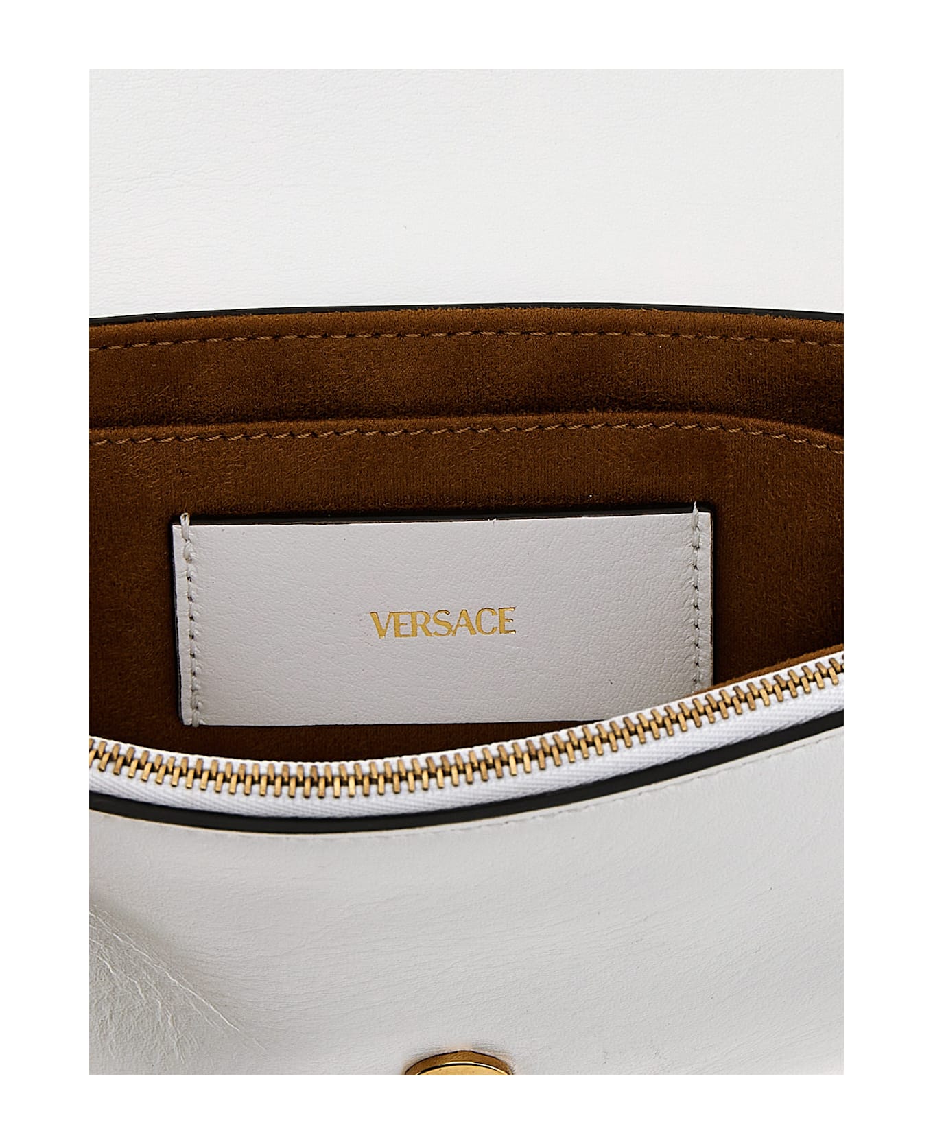 Versace 
mini Versace Tag
 Crossbody Bag - White