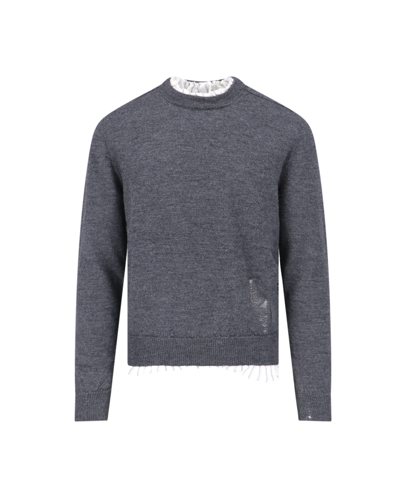 Maison Margiela Distressed Rib Sweatshirt - Grey