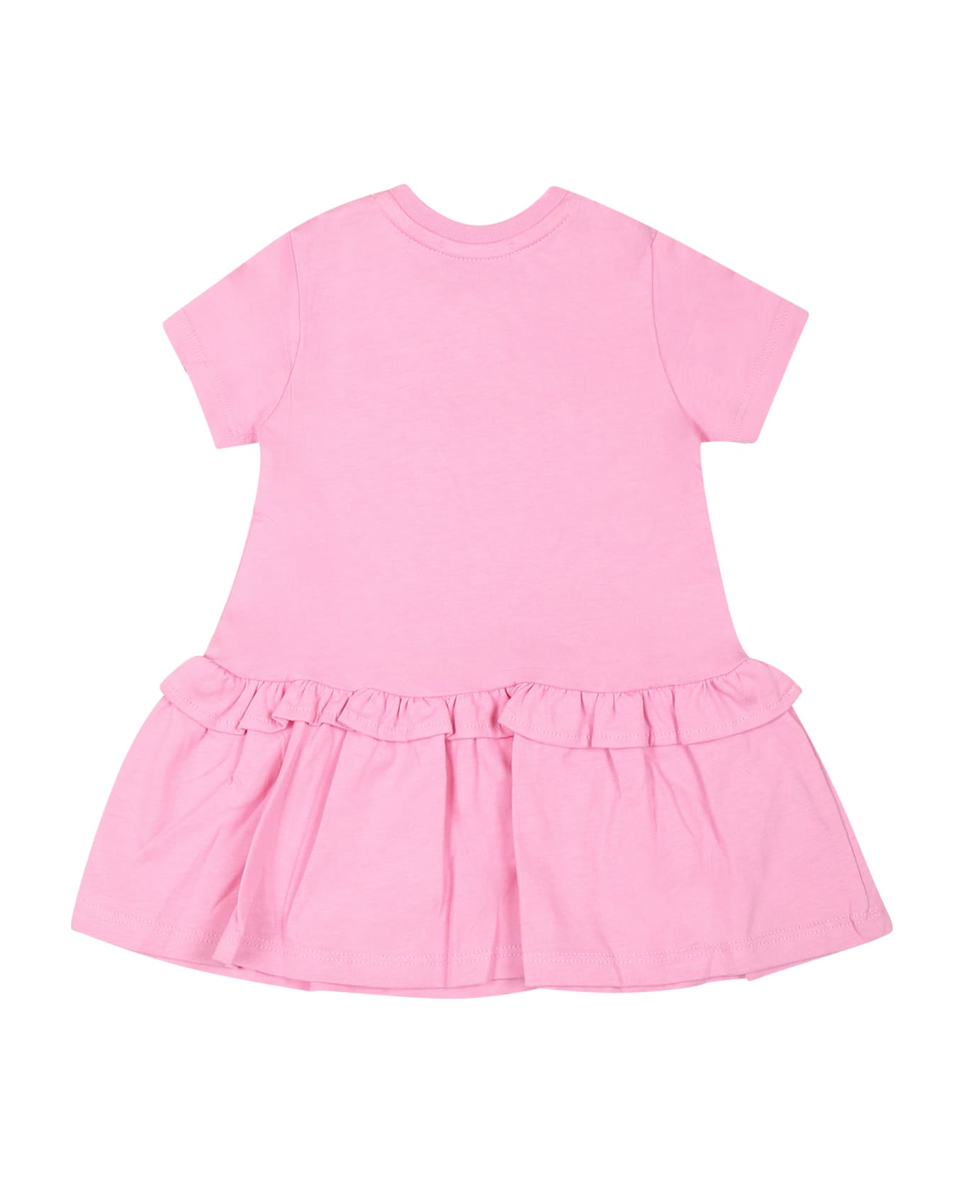 MSGM Pink Dress For Baby Girl With Logo - Pink ウェア