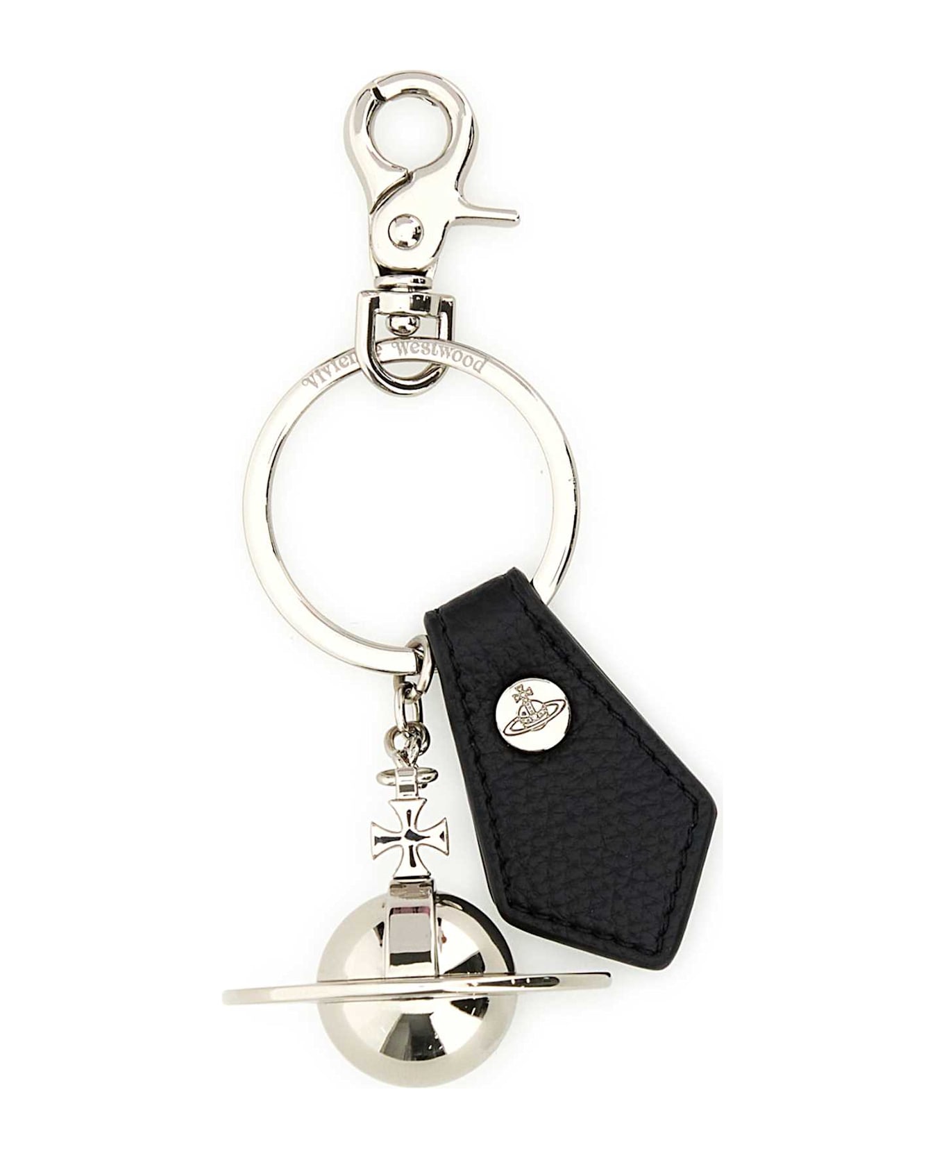 Vivienne Westwood Silver Metal Keyring - BLACKPUGRAIN