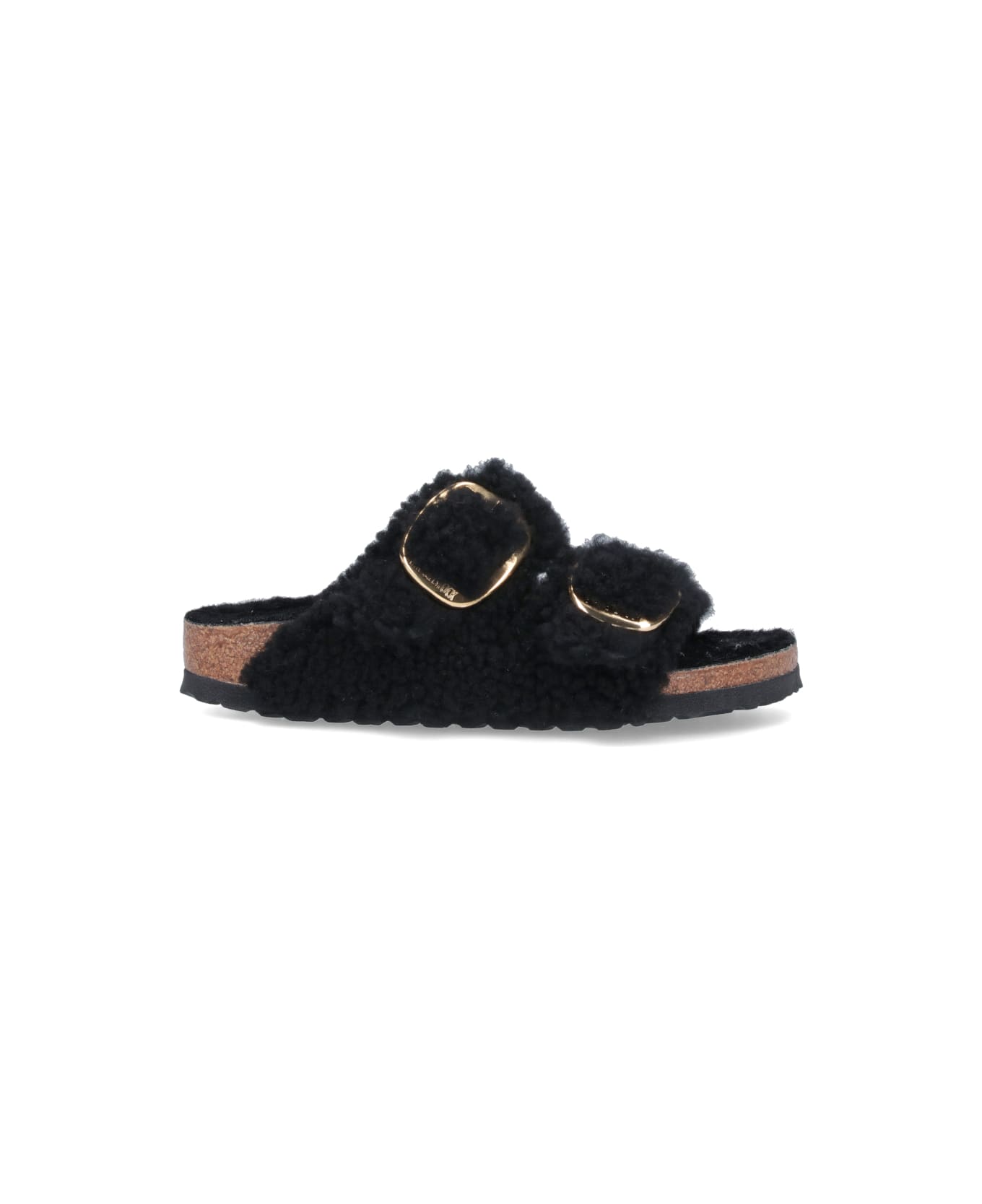 Birkenstock "arizona Big Buckle Shearling" Sandals - Black  