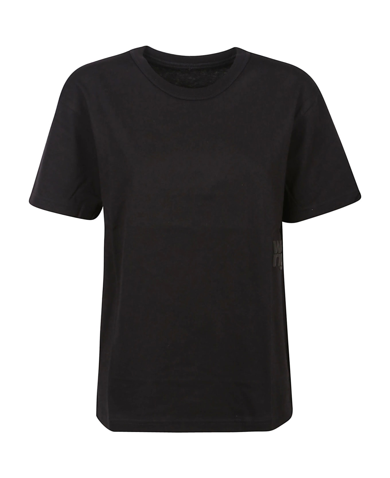 T by Alexander Wang Puff Logo Bound Neck Essential T-shirt - Black