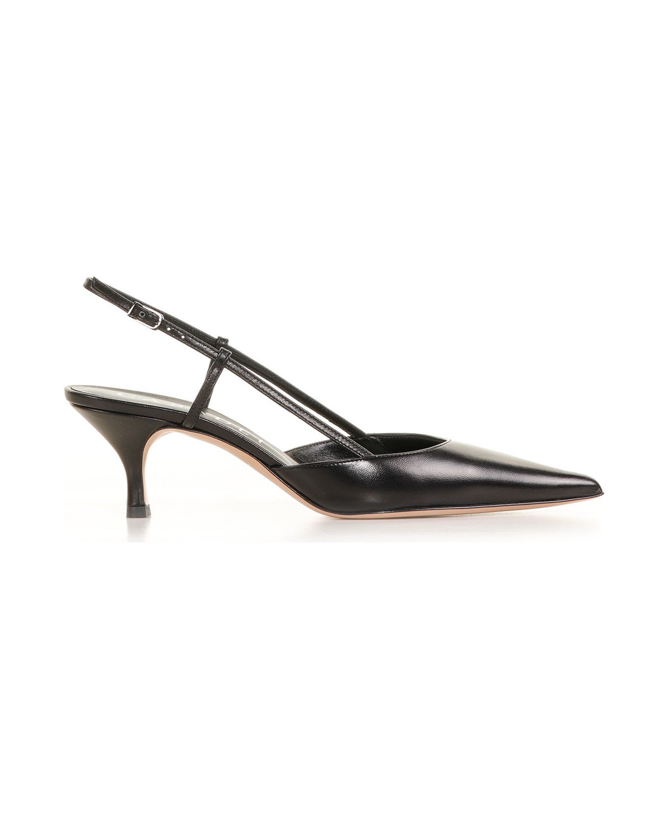 Casadei Pointed Leather Slingback - NERO