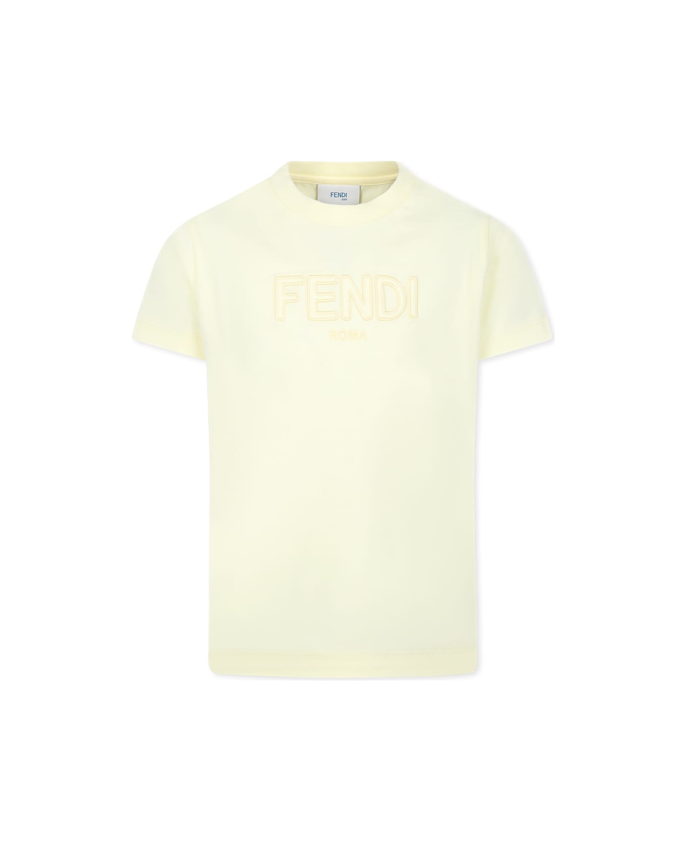 Fendi Yellow T-shirt For Kids With Logo - Yellow
