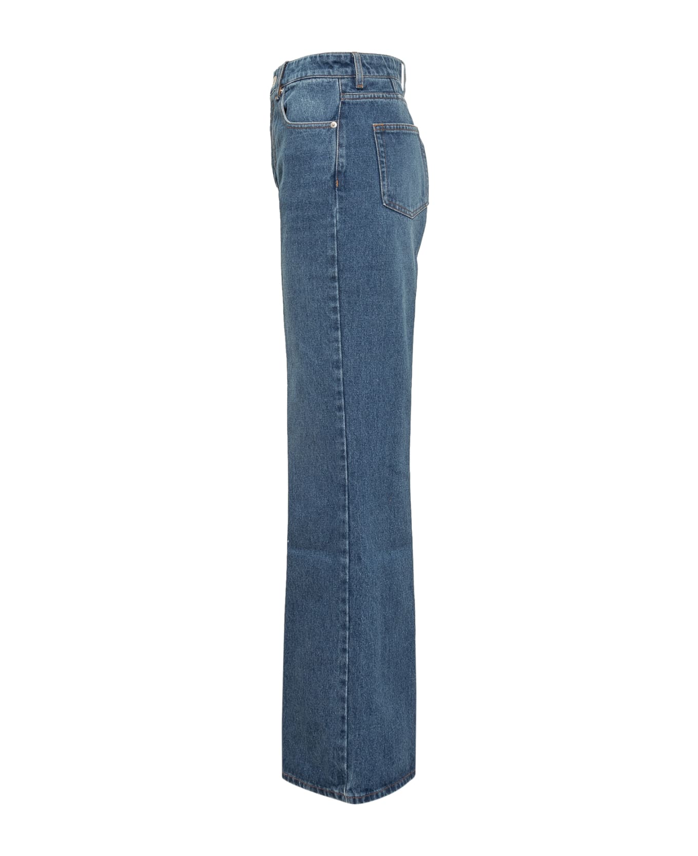 Ami Alexandre Mattiussi Flare Cotton Denim Jeans - USED BLUE