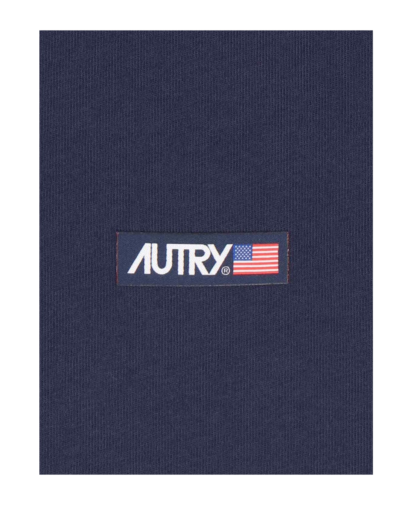 Autry Cotton Crew-neck T-shirt - Blu navy シャツ