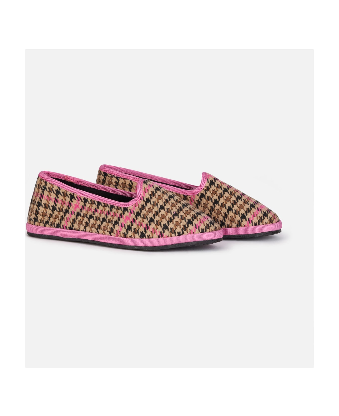 MC2 Saint Barth Girl Pied De Poule Slipper Loafers | My Chalom Special Edition - BROWN