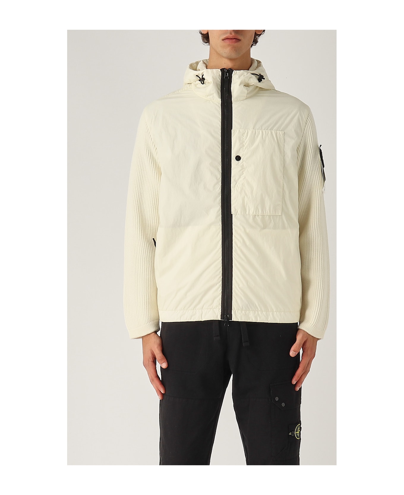 Stone Island Giubbotto Parti In Maglia Jacket - NATURAL