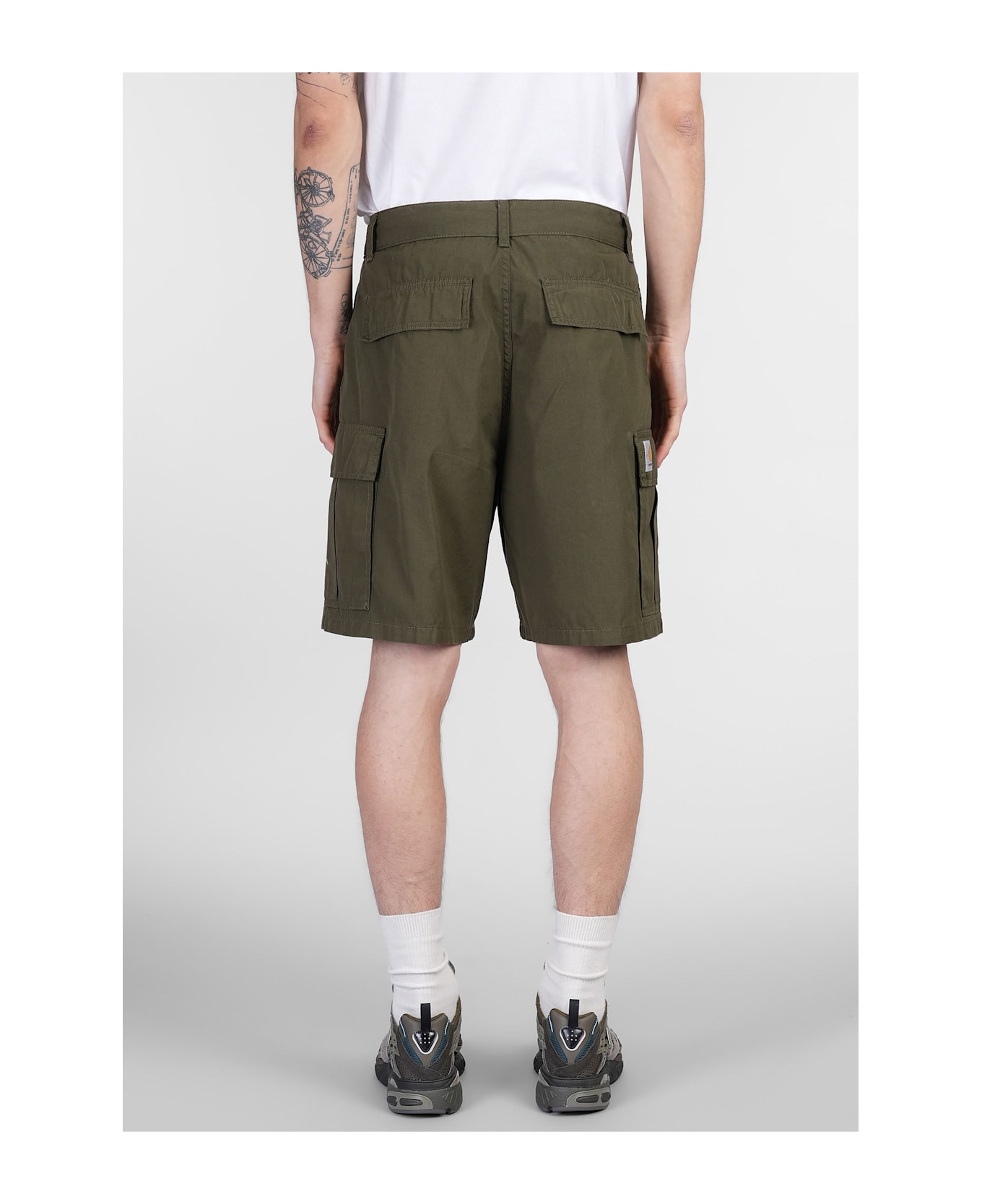 Carhartt Cole Cargo Short Shorts In Green Cotton - green