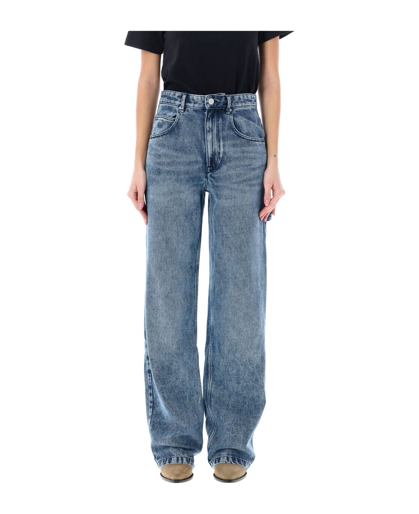 Isabel Marant Bymara Cargo Jeans - Clear Blue