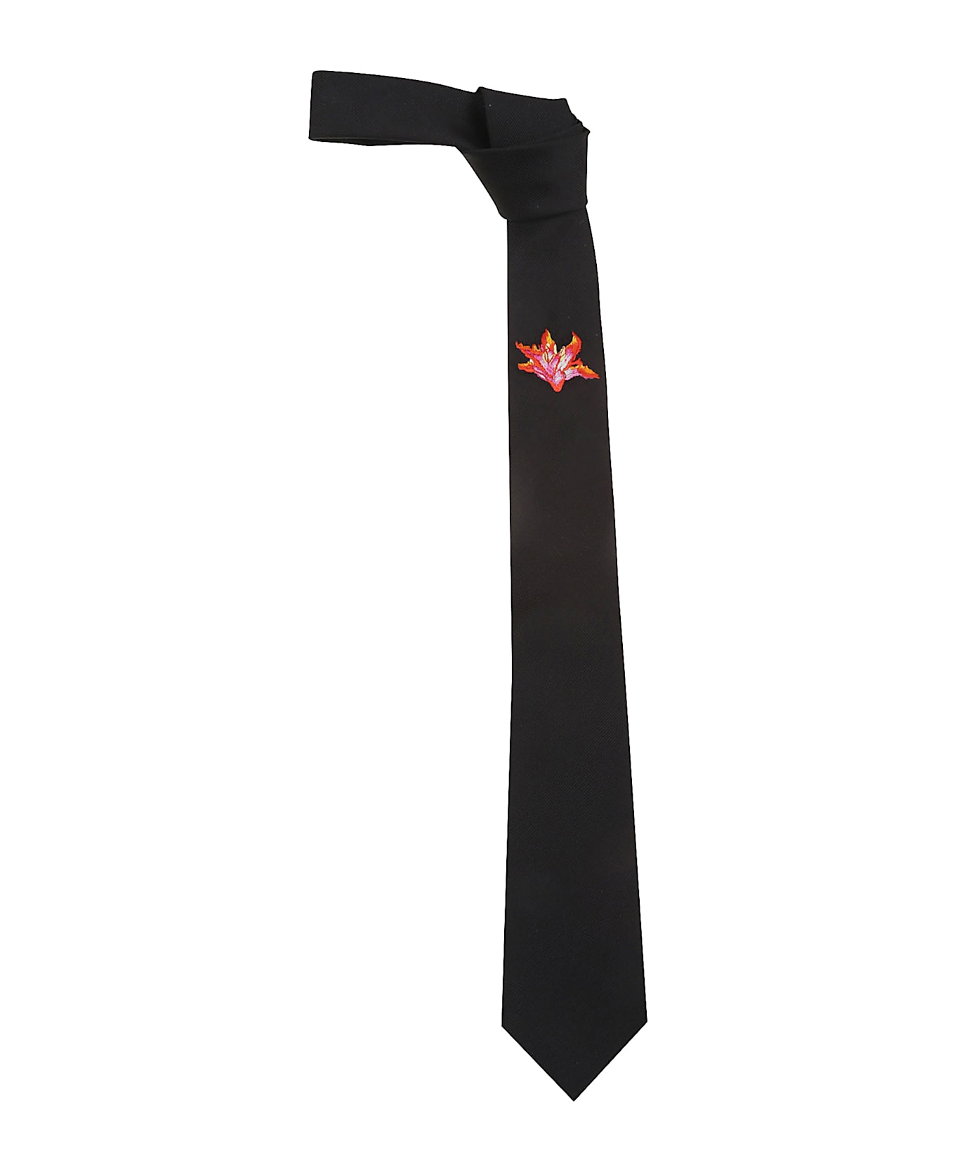 Alexander McQueen Tie Fire Lily 7.0 - Black Red