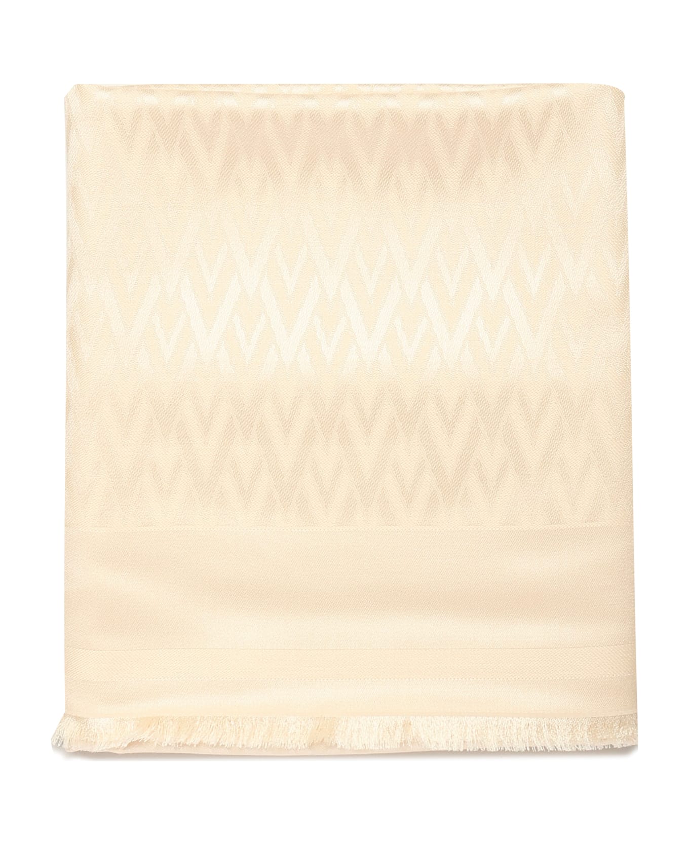 Valentino Garavani Toute La V Shawl In Silk And Wool - White