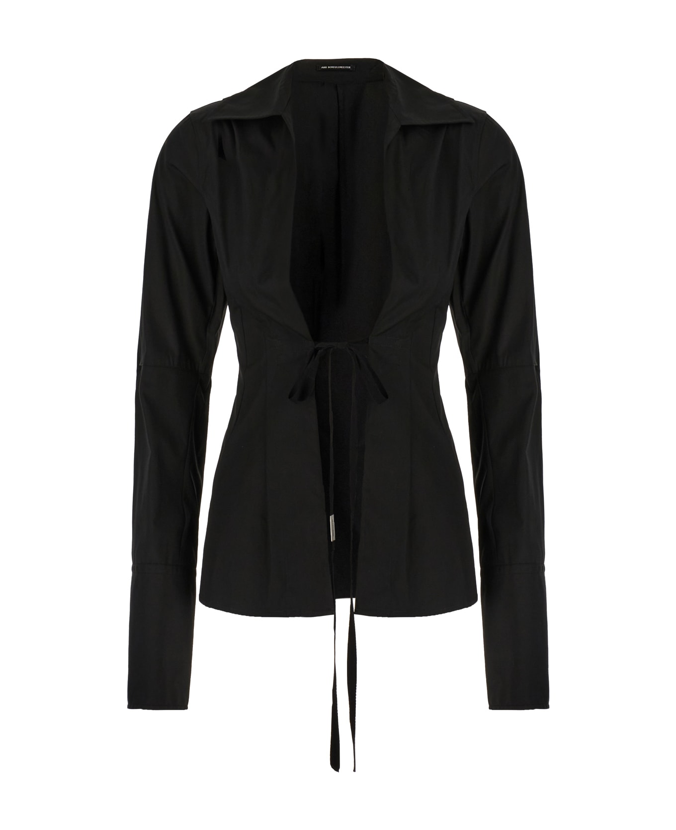 Ann Demeulemeester Black Cotton Linsey Blouse - 099