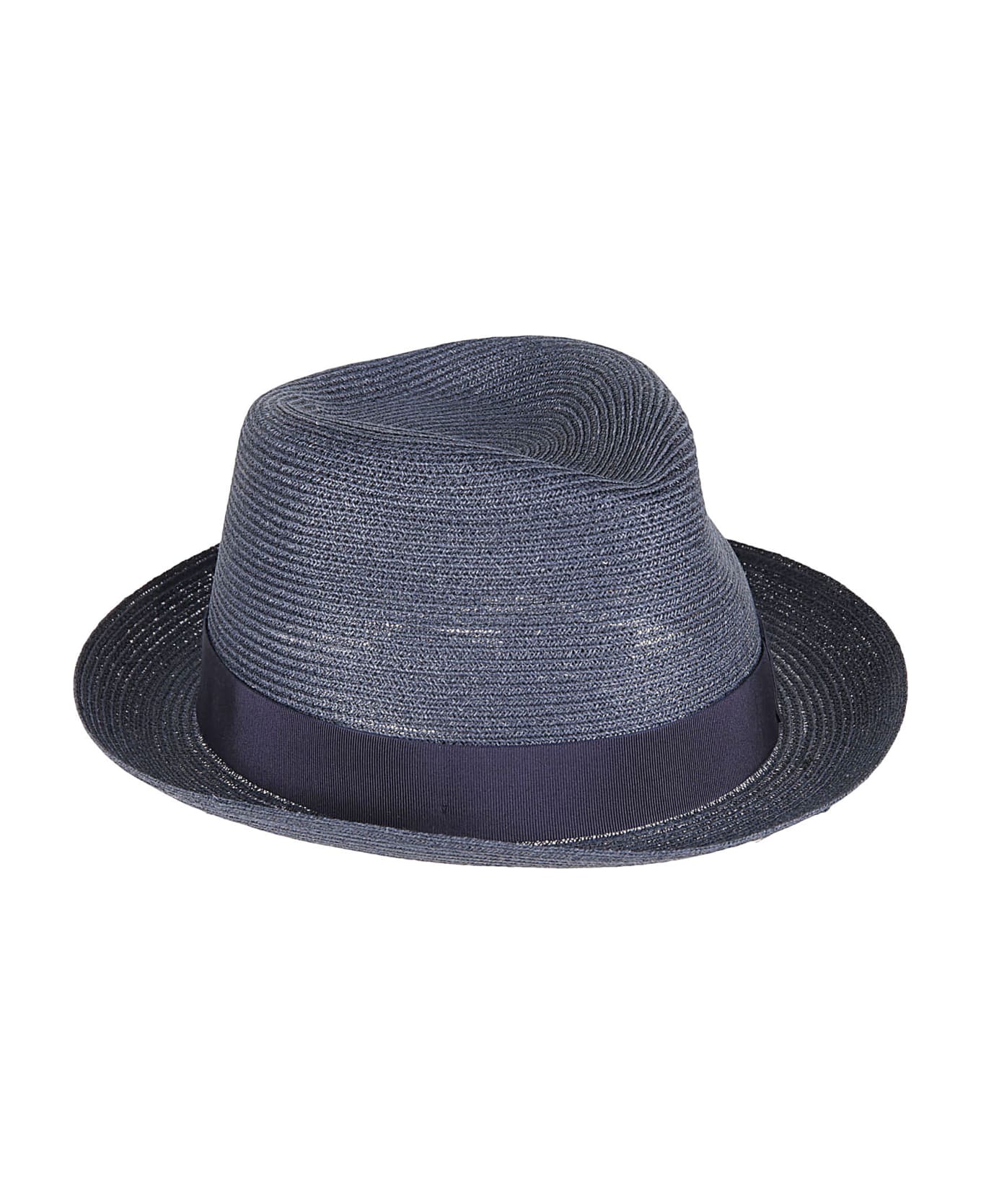 Borsalino Panama Extra Fine Bow Detail Hat - Blue