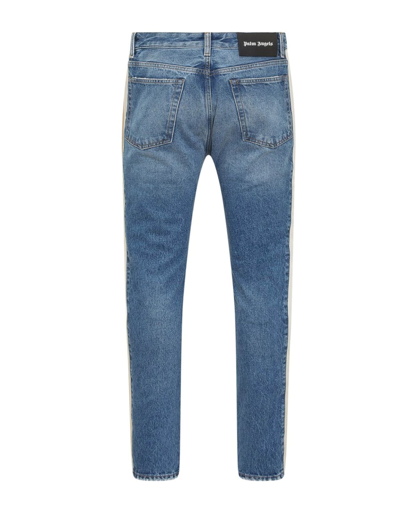 Palm Angels Jeans With Side Band - Blue デニム