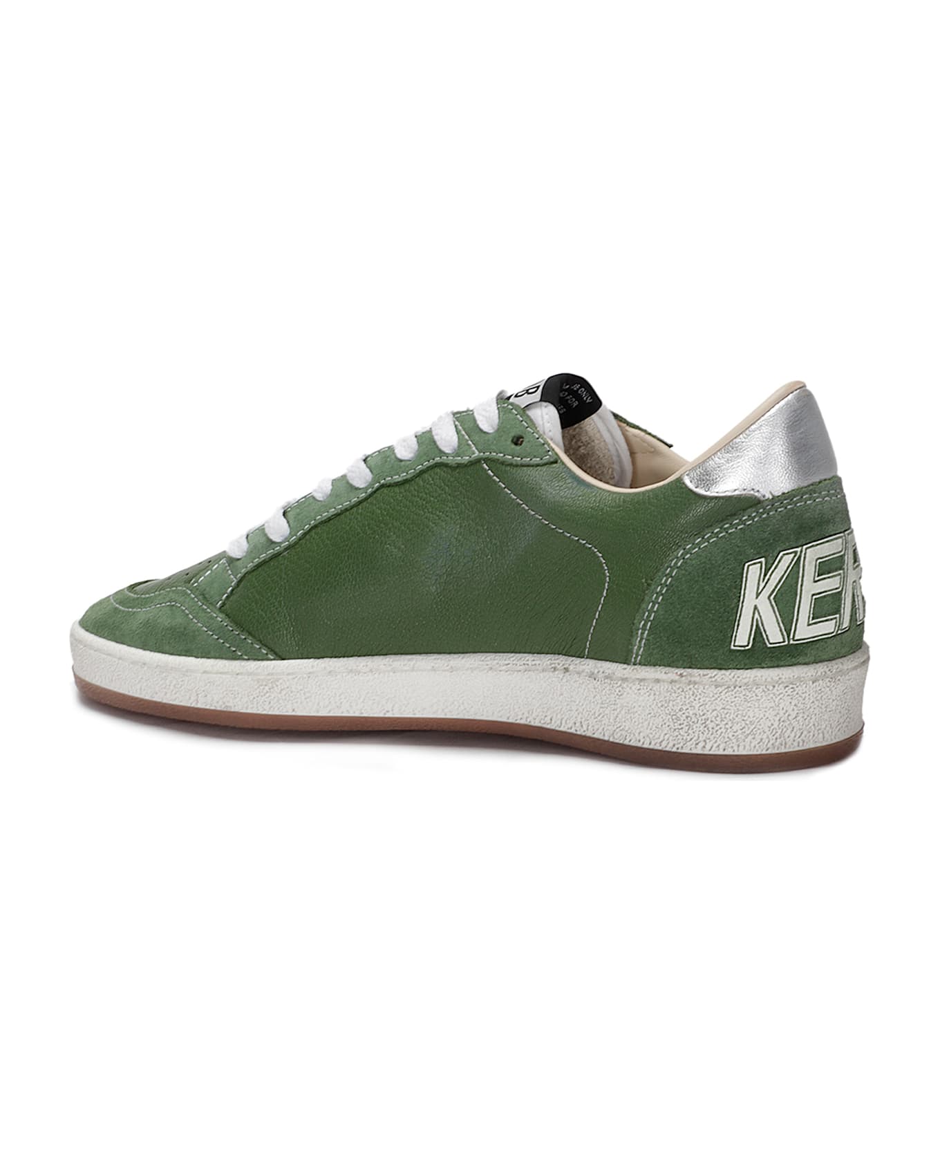 Golden Goose Ballstar Nappa Upper Toe And Spur - GREEN/WHITE/SILVER
