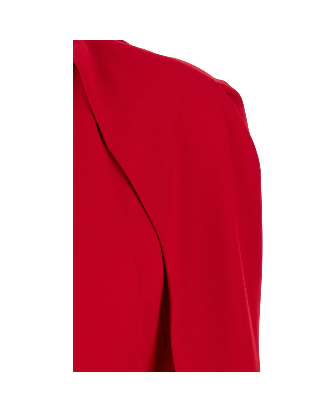 Alberta Ferretti Red Long Dress With Hooded Sleeves And Cut Out On The Back In Fabric Woman - Red