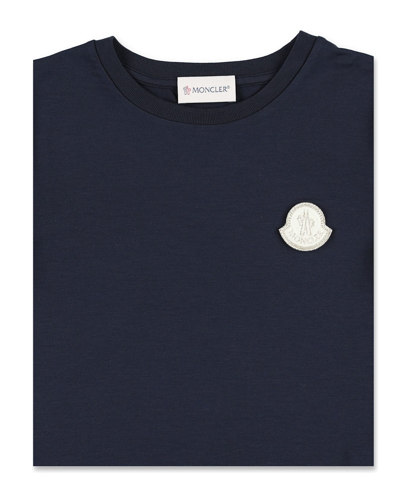 Moncler Kid - Embroidered Logo Patch T-shirt - NAVY