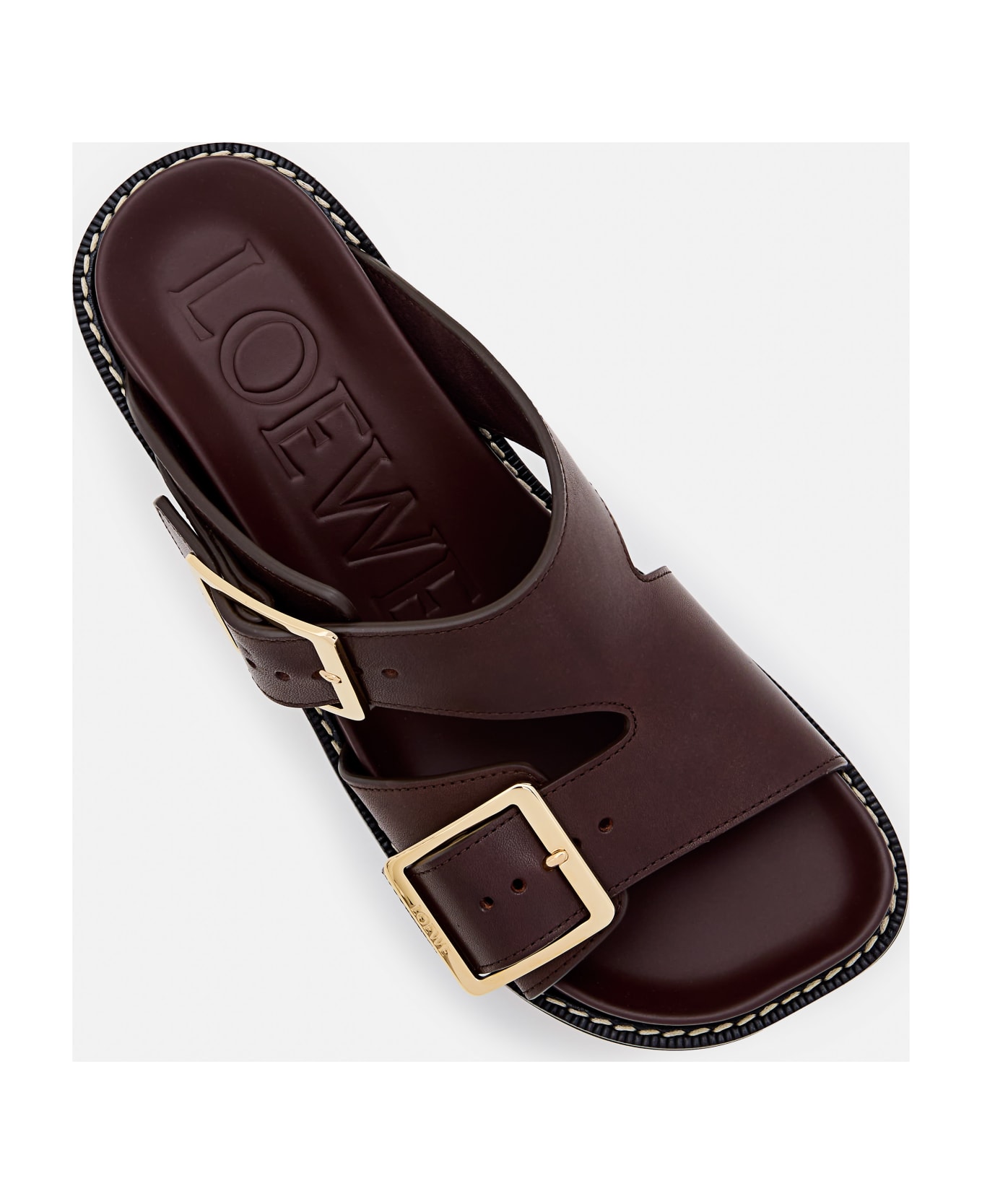Loewe Buckle Detailed Open Toe Sandals - Brown