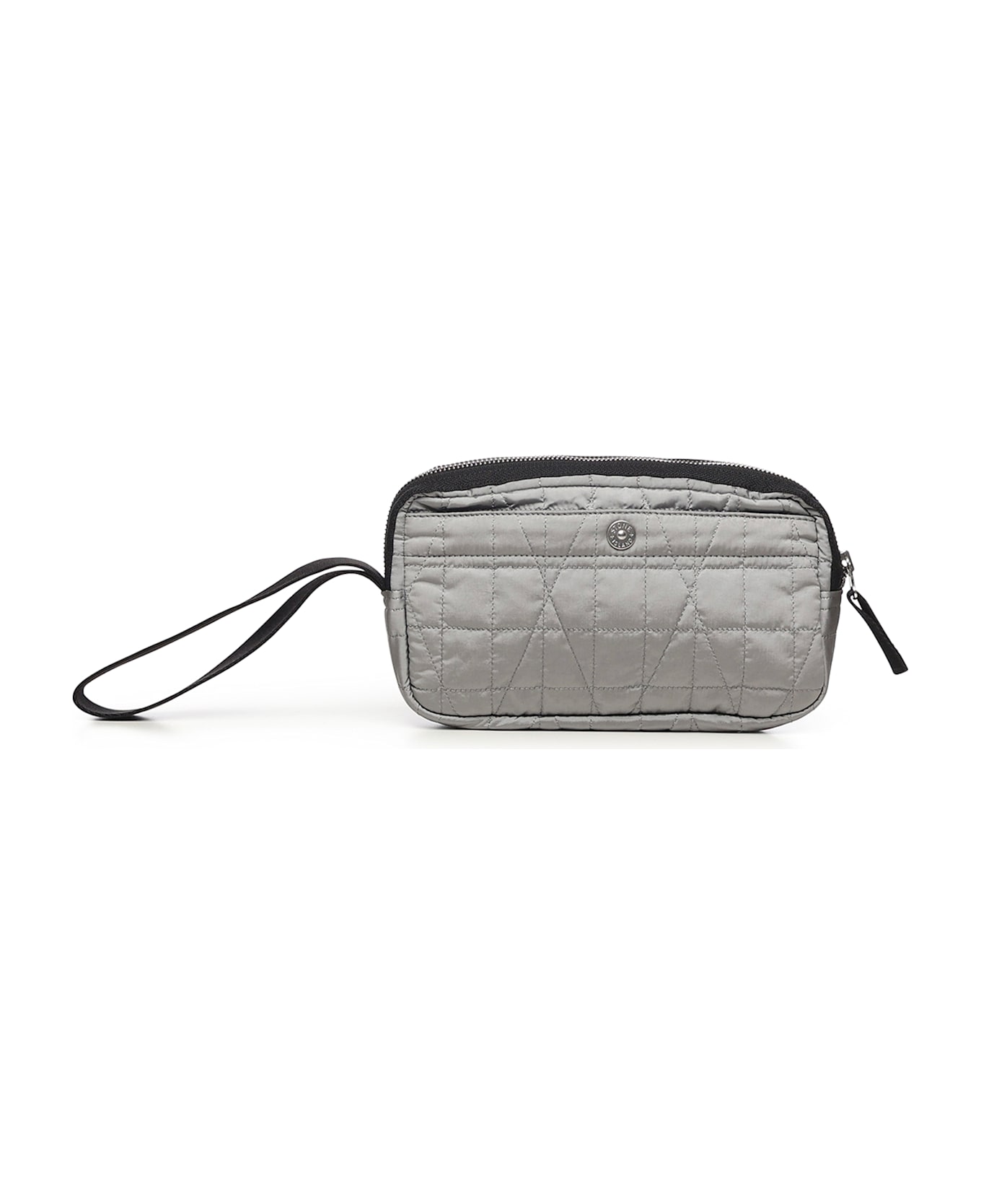 Stone Island Metallic Nylon Clutch With Logo - Grey