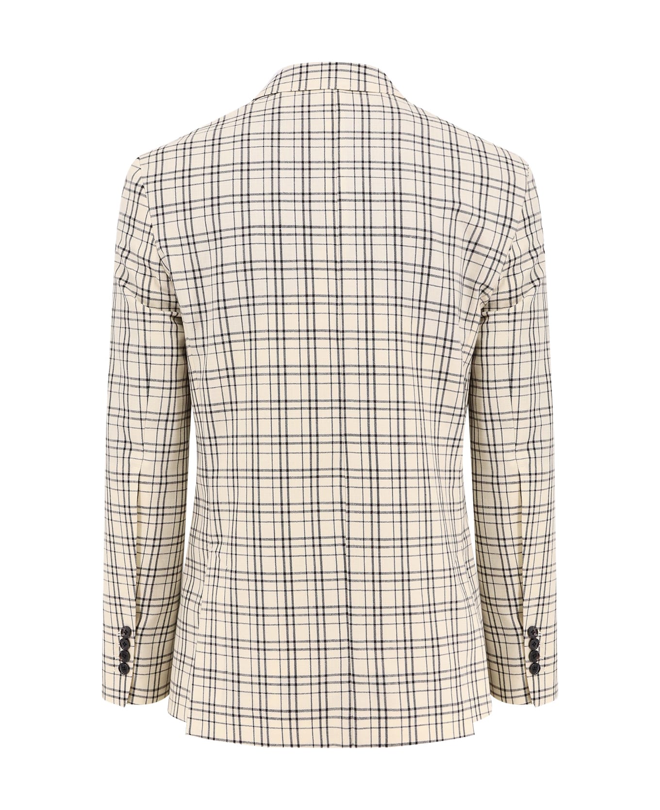 Ami Alexandre Mattiussi Virgin Wool Blazer With Madras Motif - White