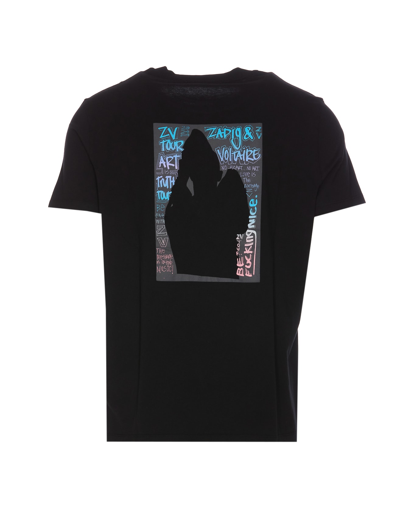 Zadig & Voltaire Ted Hc Photoprint Graffiti T-shirt - Black