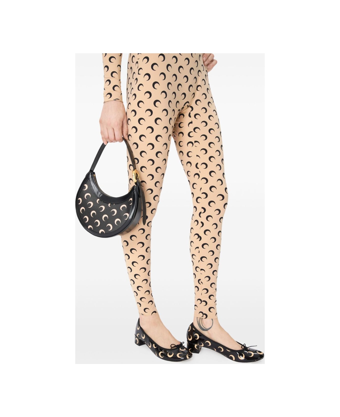 Marine Serre Moon Canvas Eclipse Mini Bag - Black