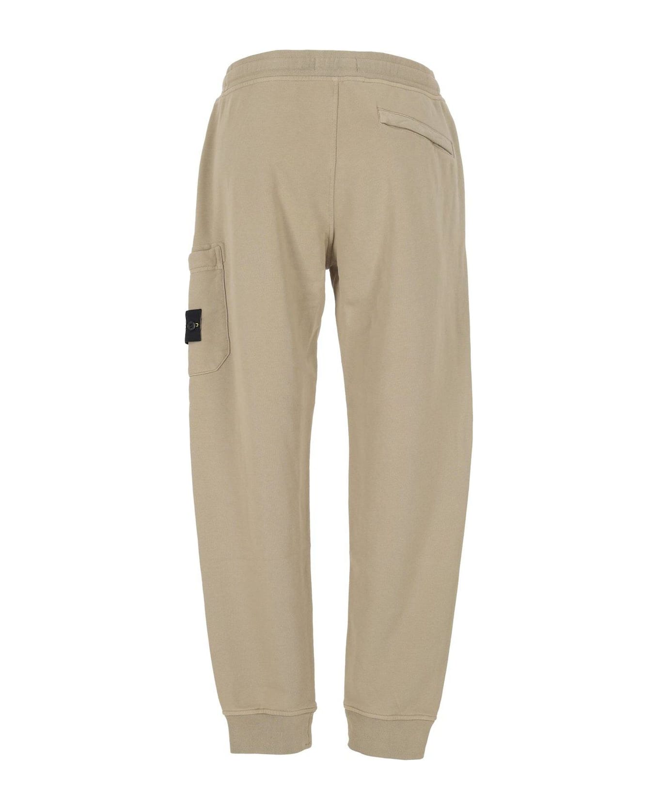 Stone Island Logo Patch Drawstring Trousers - Beige ボトムス