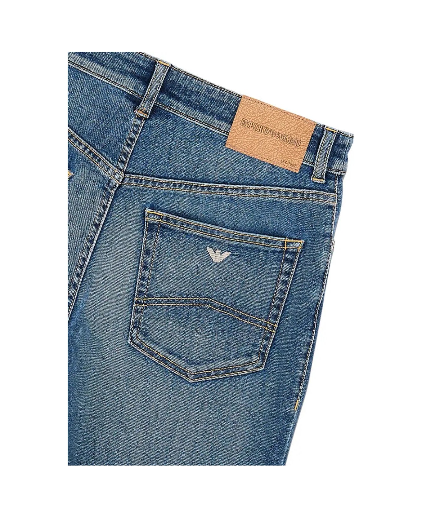 Emporio Armani Straight Leg Jeans - Medium Denim Blue