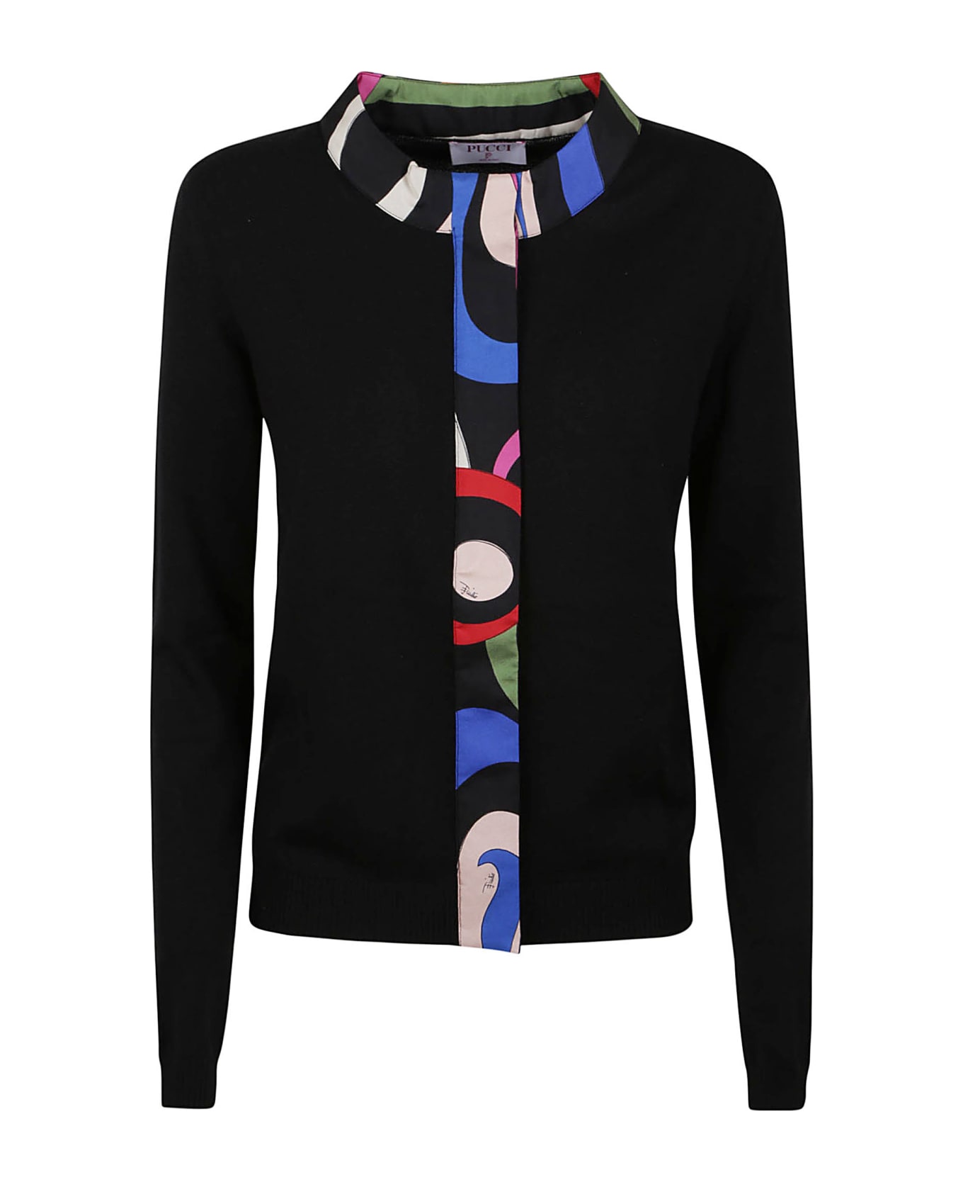Pucci Sweater - Merino Wool+silk Twill - Black カーディガン