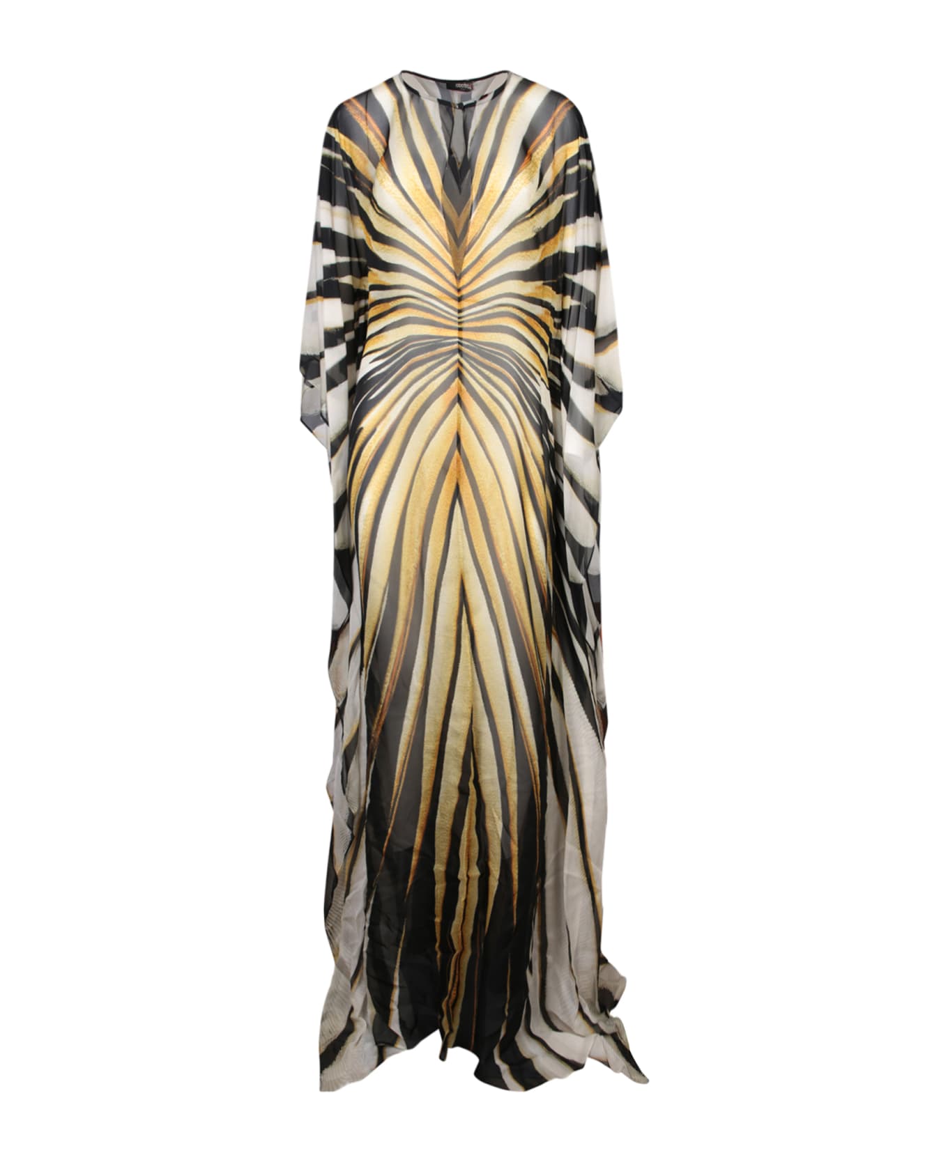 Roberto Cavalli Front Keyhole Pattern Print Long Dress - Yellow