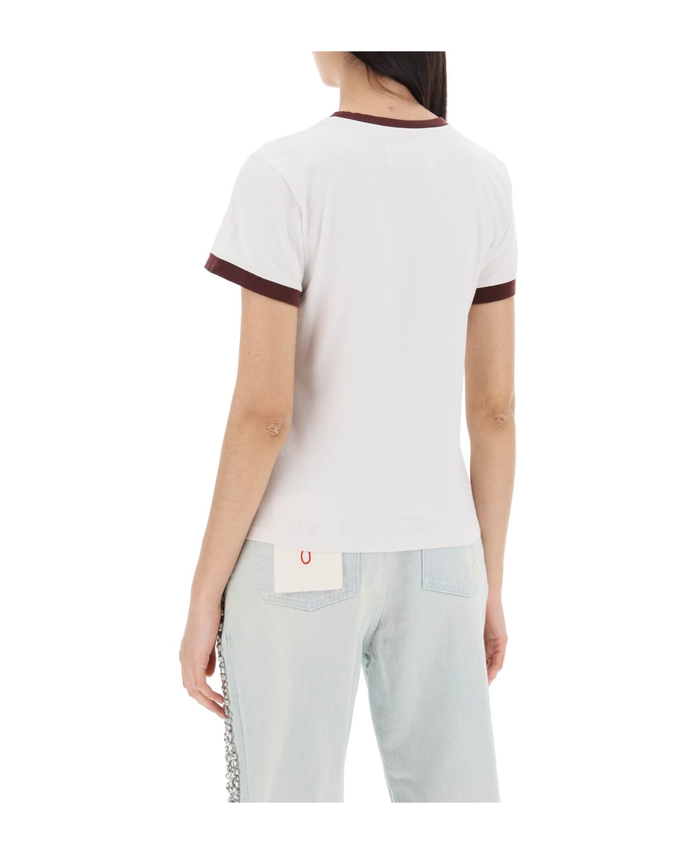 Golden Goose Contrast-trimmed T-shirt - HERITAGE WHITE WINDSOR WINE (White)