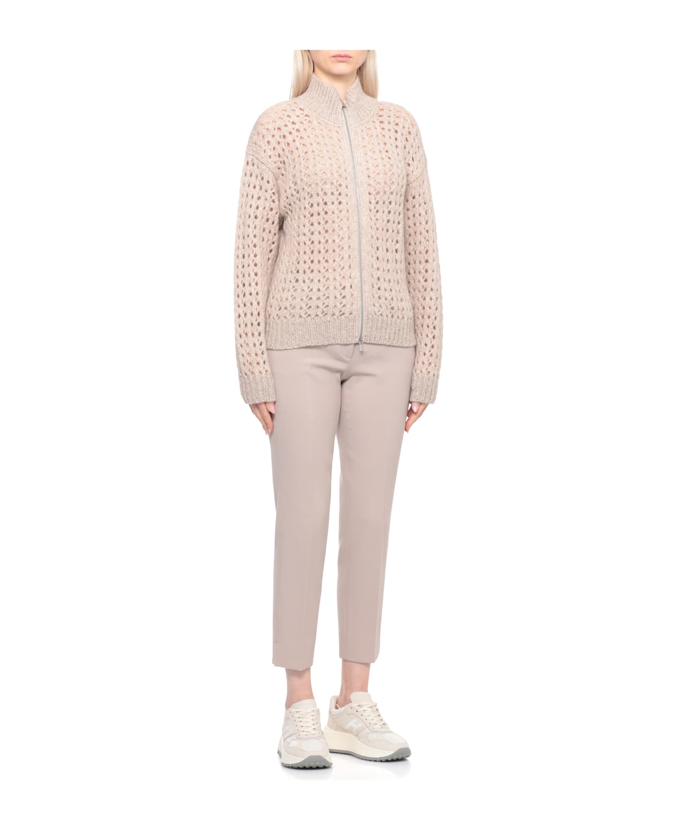 Peserico Alpaca And Wool Cardigan - Beige