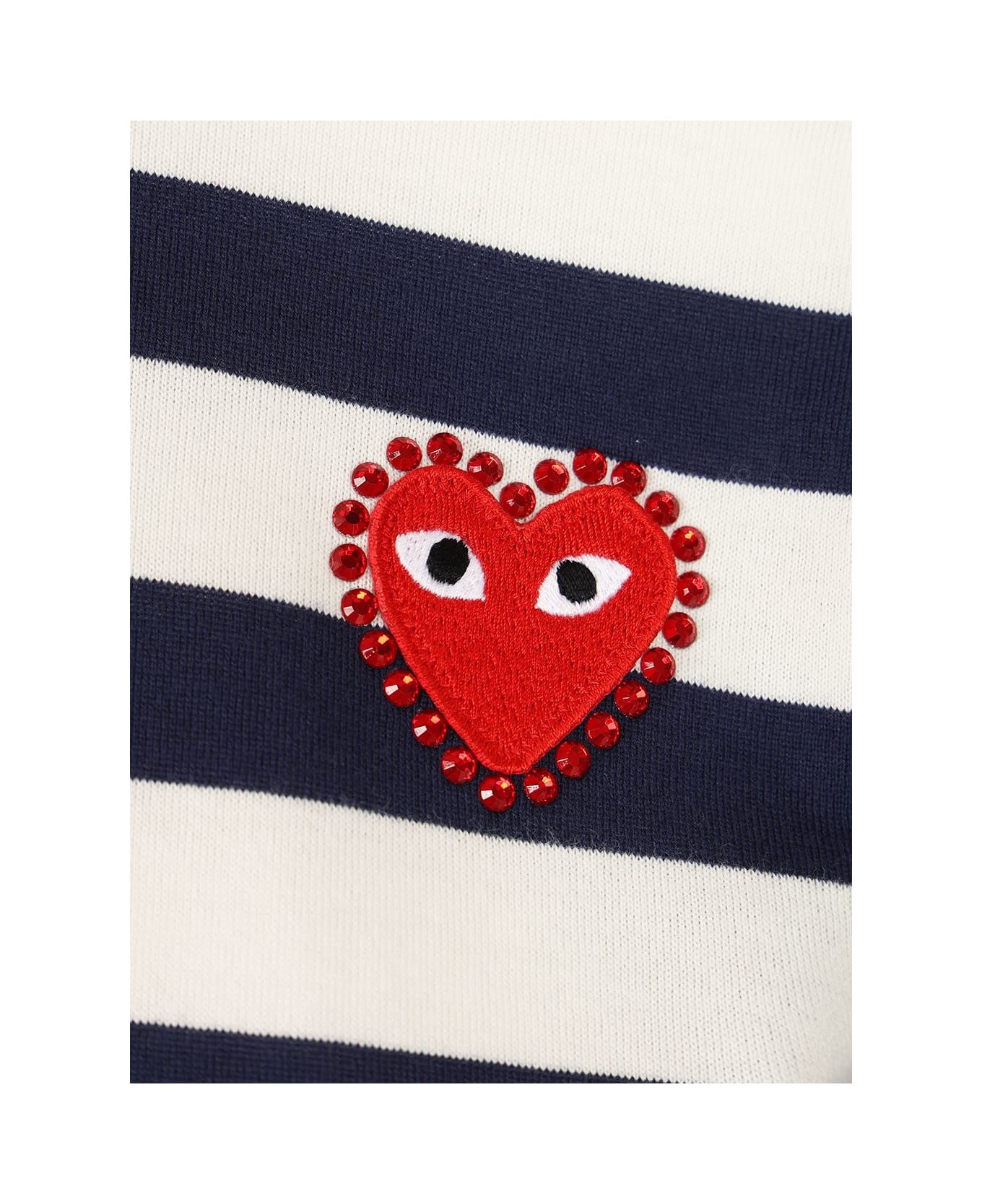 Comme des Garçons Play Striped Cotton Sweater - Navyxwhite