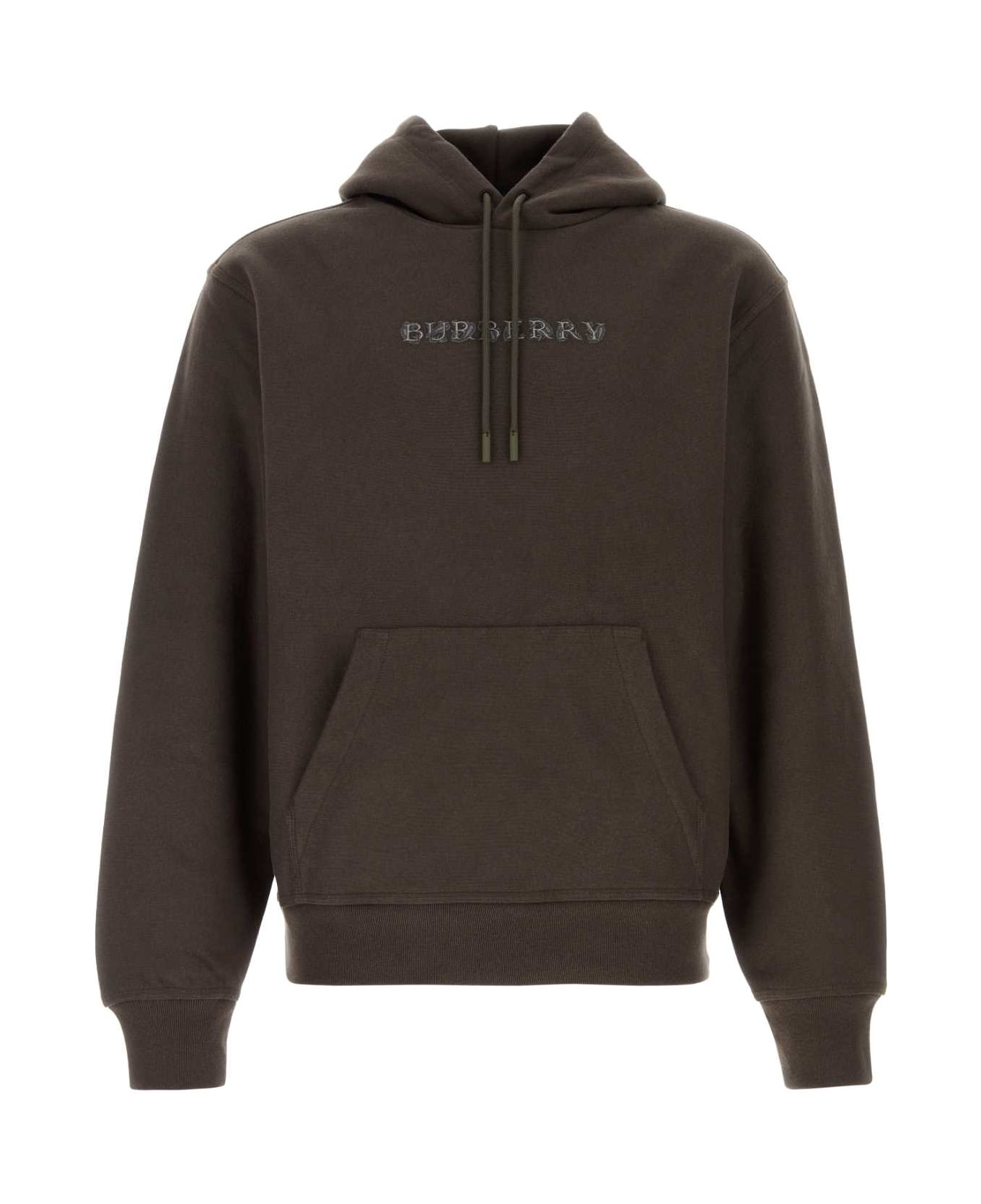 Burberry Dark Brown Cotton Blend Sweatshirt - SHADOW