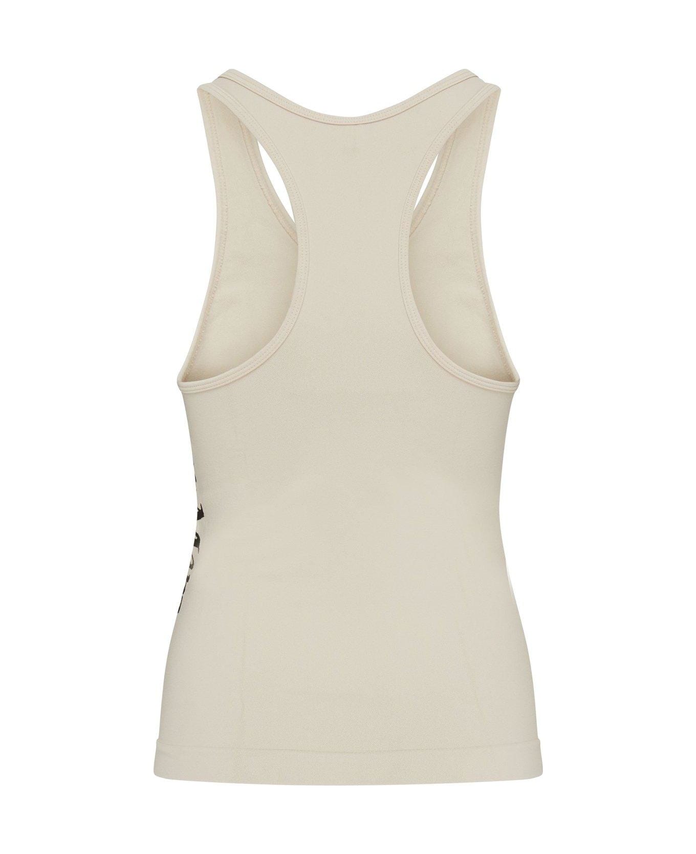 'S Max Mara Logo Detailed Stretched Tank Top - NEUTRALS タンクトップ