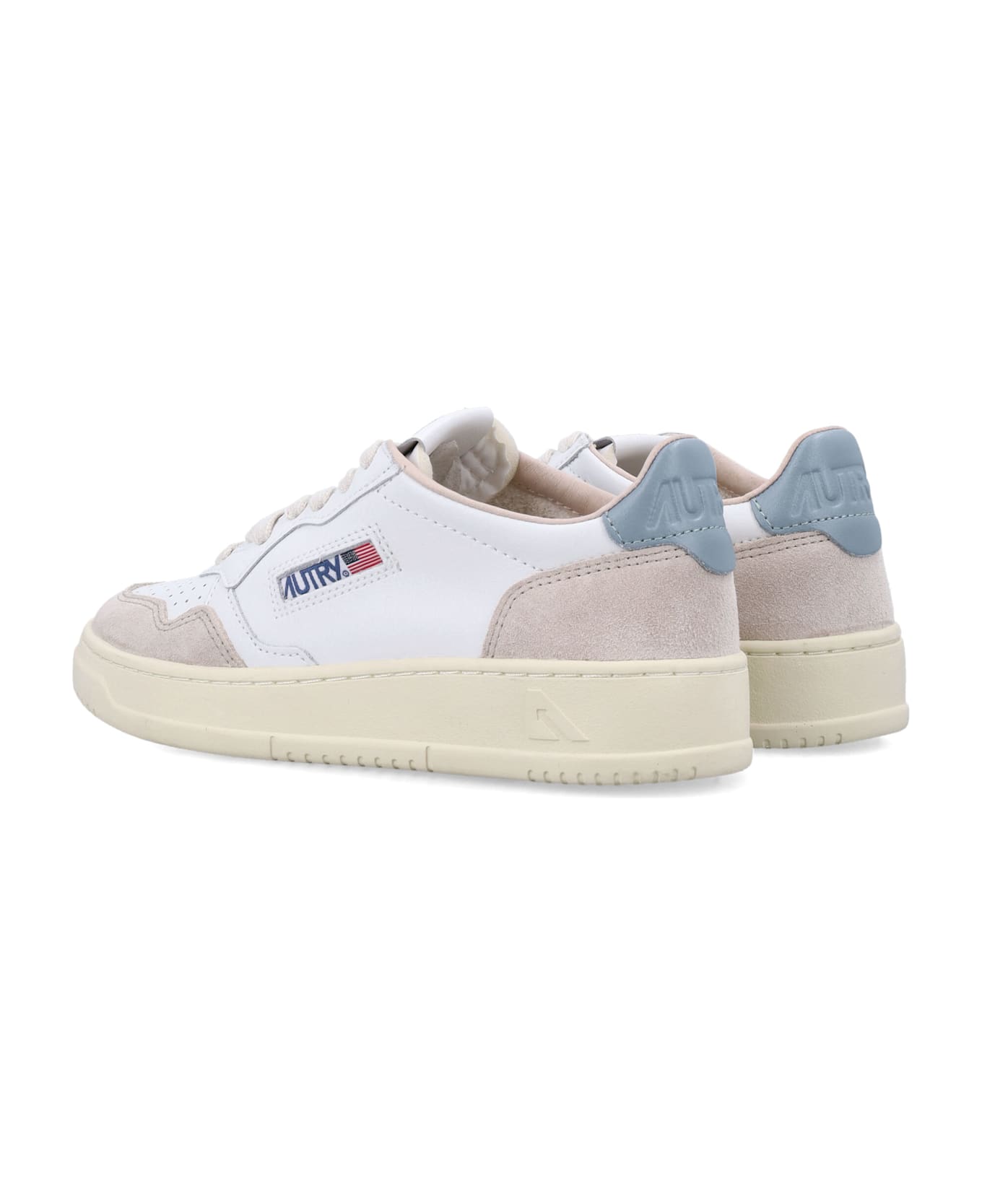Autry Medalist Low-top Sneakers - LEAT/SUEDE WHT/SLVBLUE