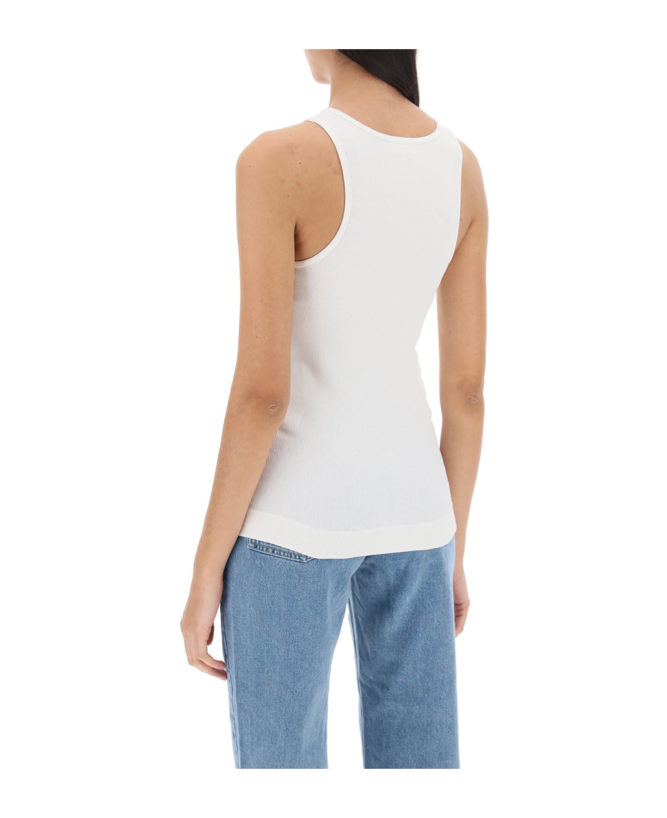 By Malene Birger Amani Ribbed Tank Top - SOFT WHITE (White)