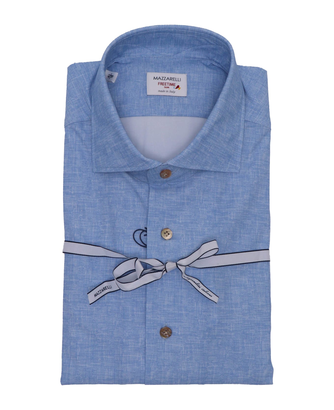 Mazzarelli Light Blue Stretch Shirt - LIGHT BLUE