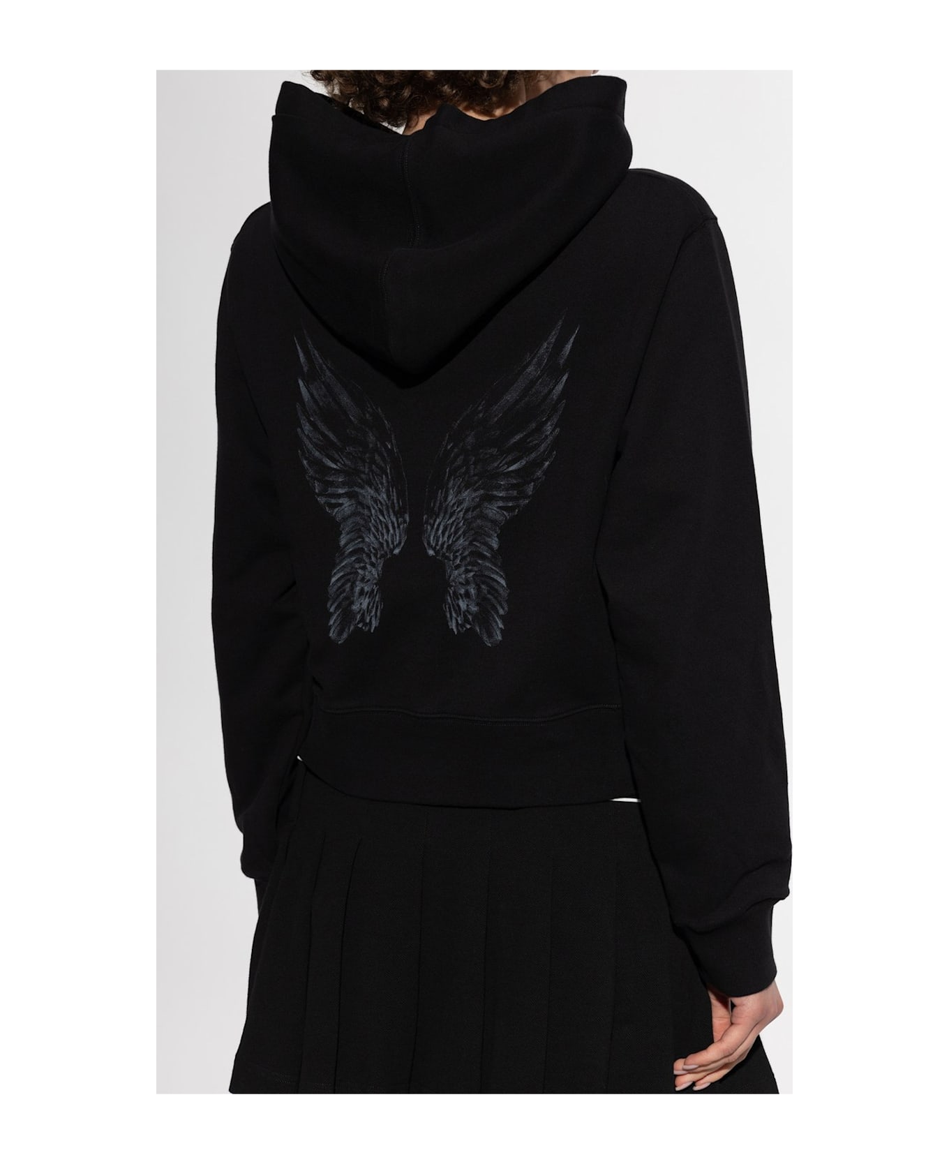 Palm Angels Wings Pencil Logo Embroidered Hoodie