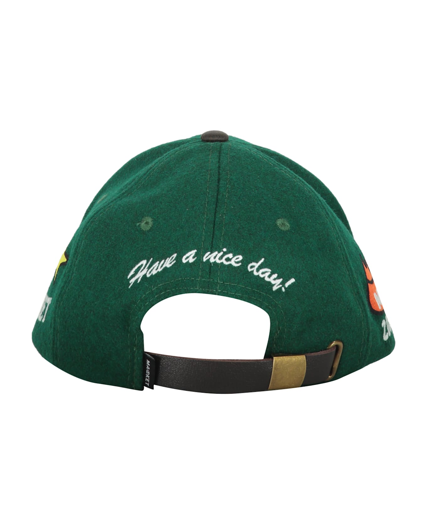 Market Embroidered Patch Baseball Cap - green