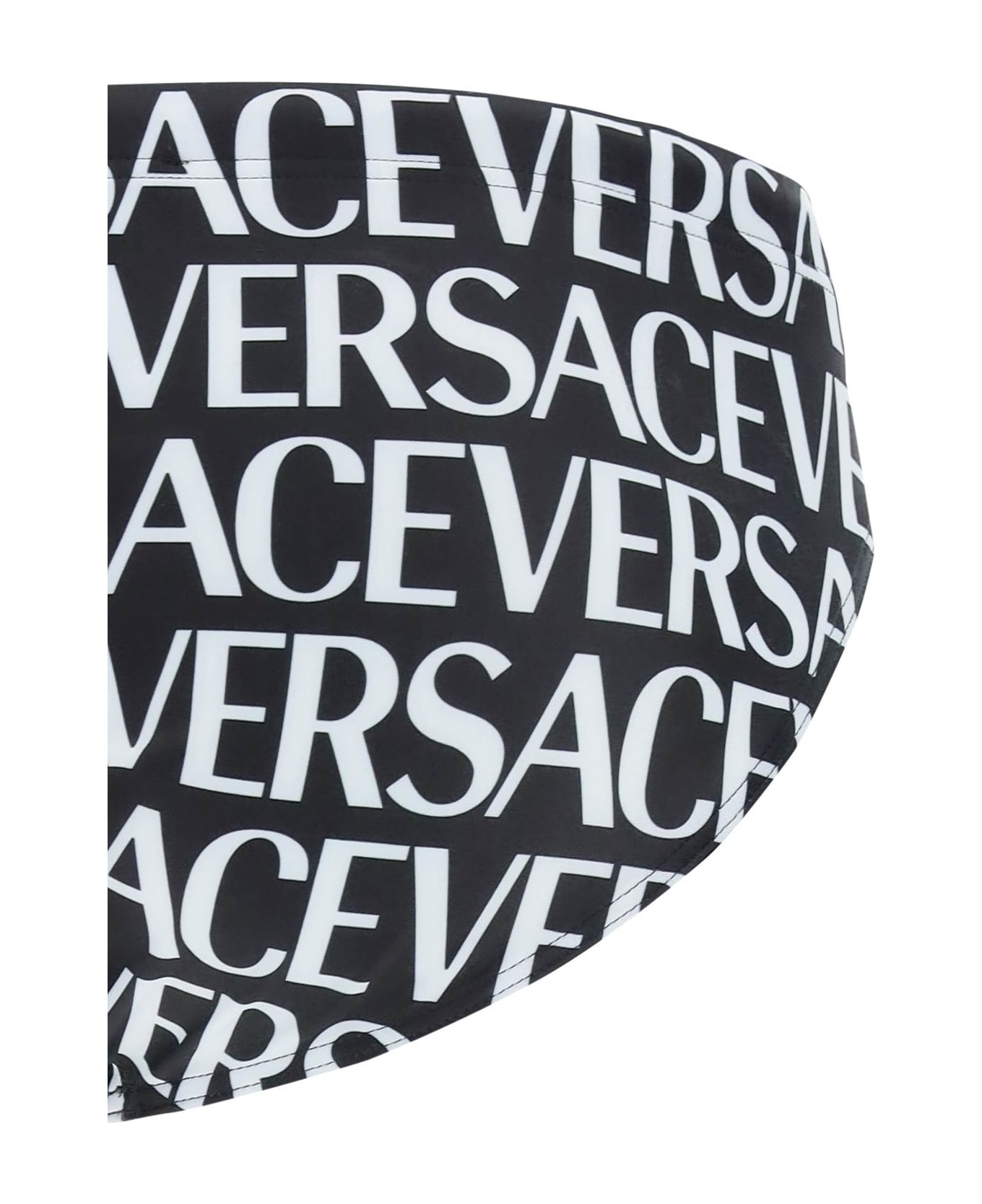 Versace Allover Swim Briefs - BLACK WHITE (White)