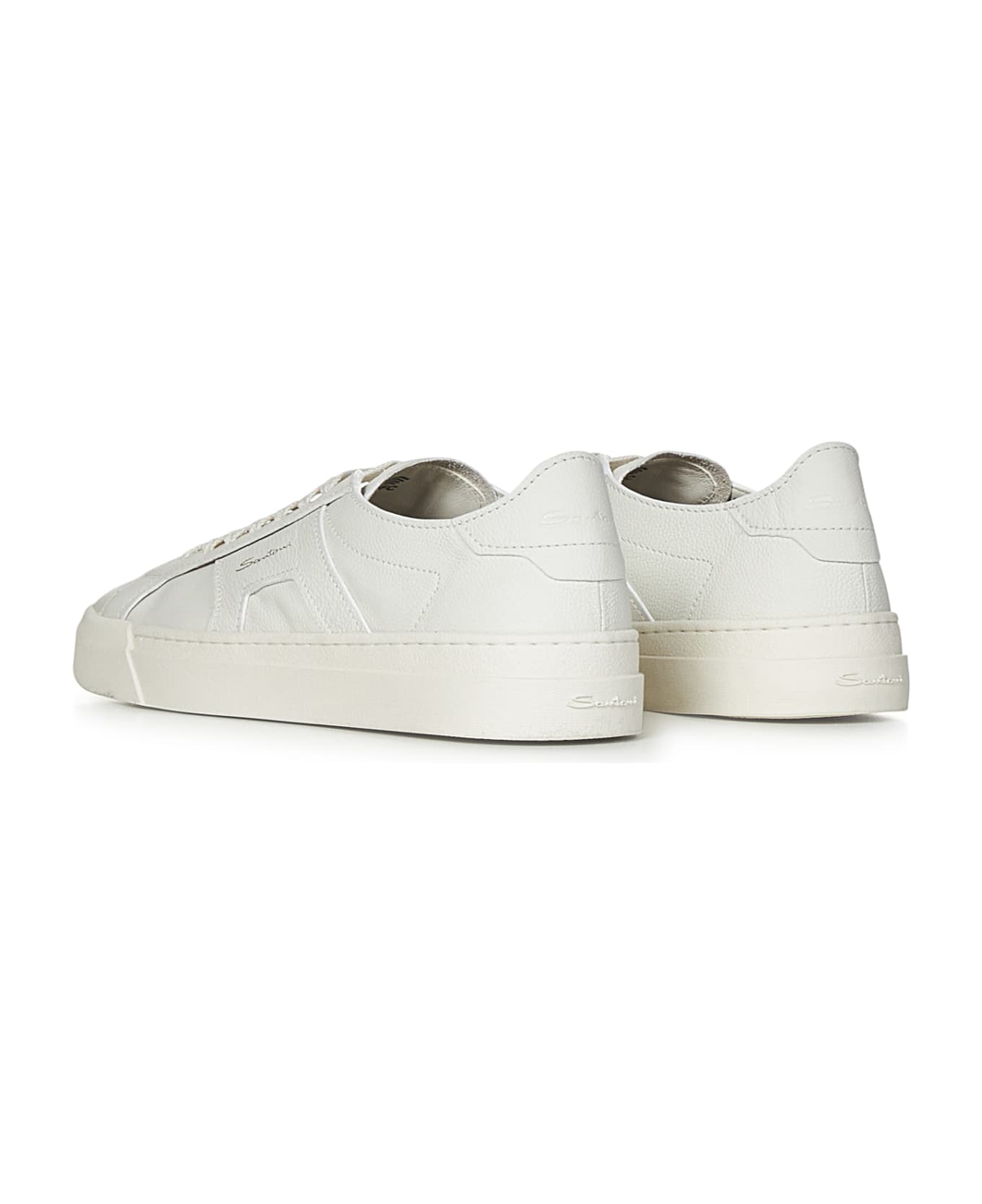 Santoni Double Buckle Sneakers - White
