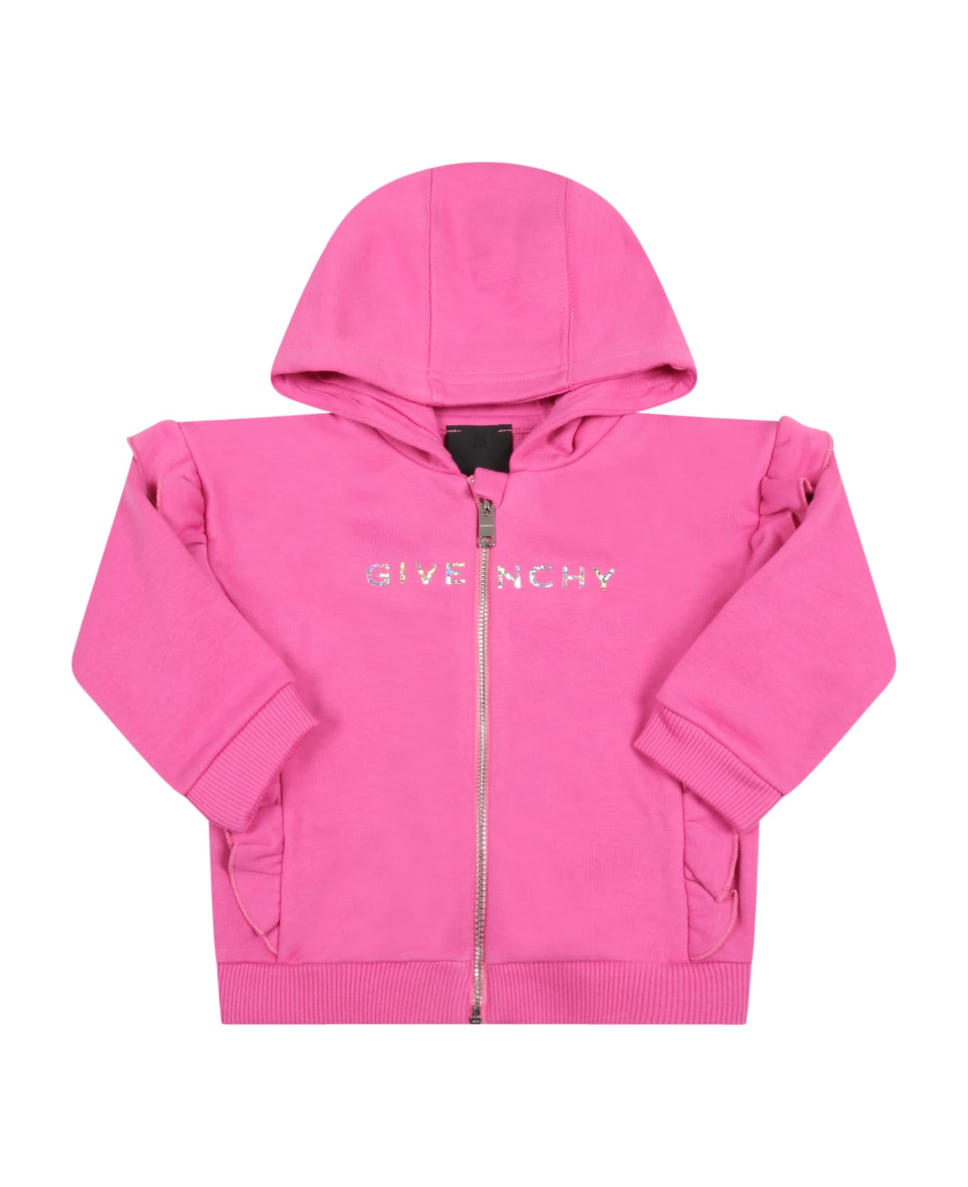 Givenchy Fuchsia Sweatshirt For Baby Girl With Logo - Fuchsia