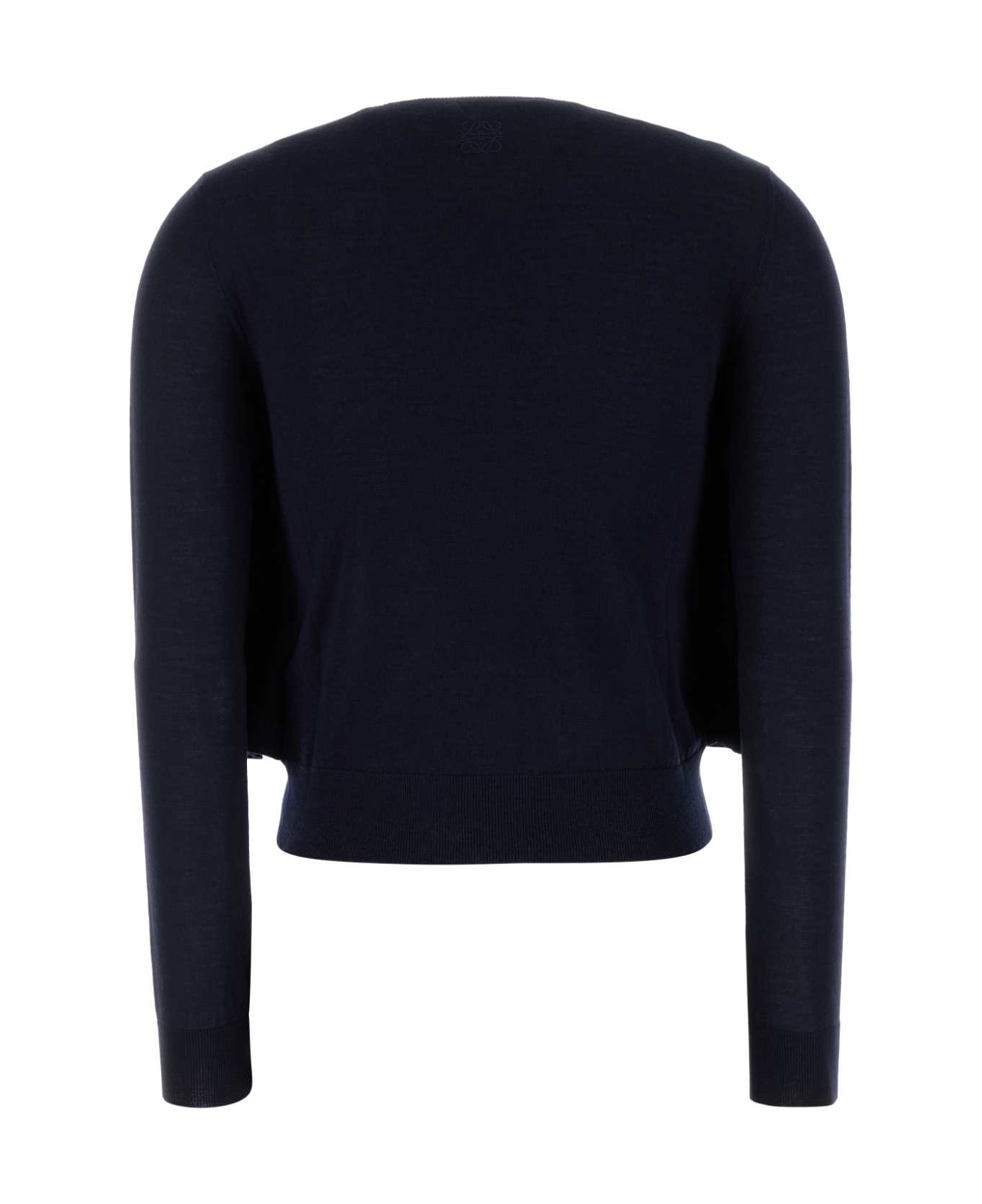Loewe Midnight Blue Wool Cardigan - DARKNAVYBLUE
