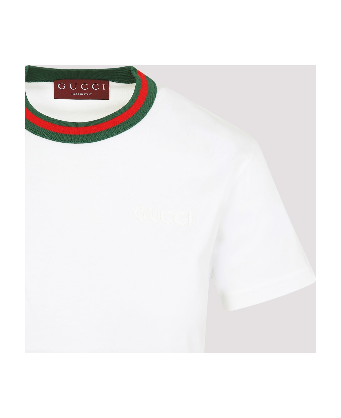 Gucci Web Detail T-shirt - White Mix